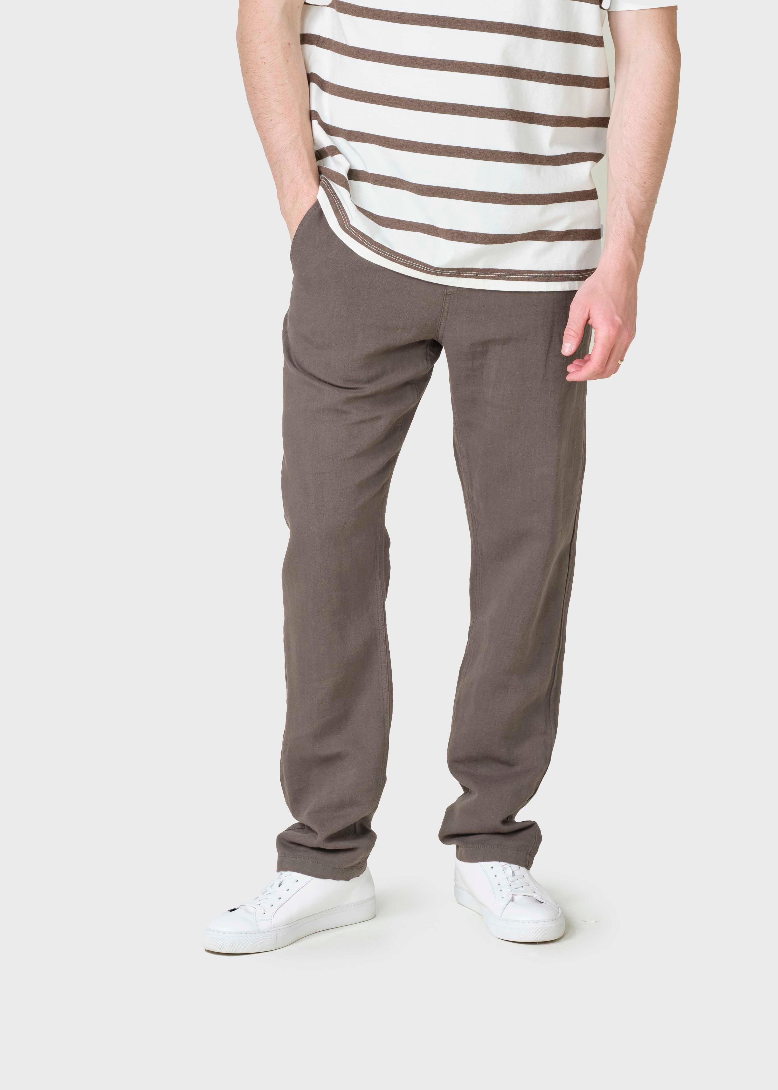 Pantalon en lin et coton Birger Taupe