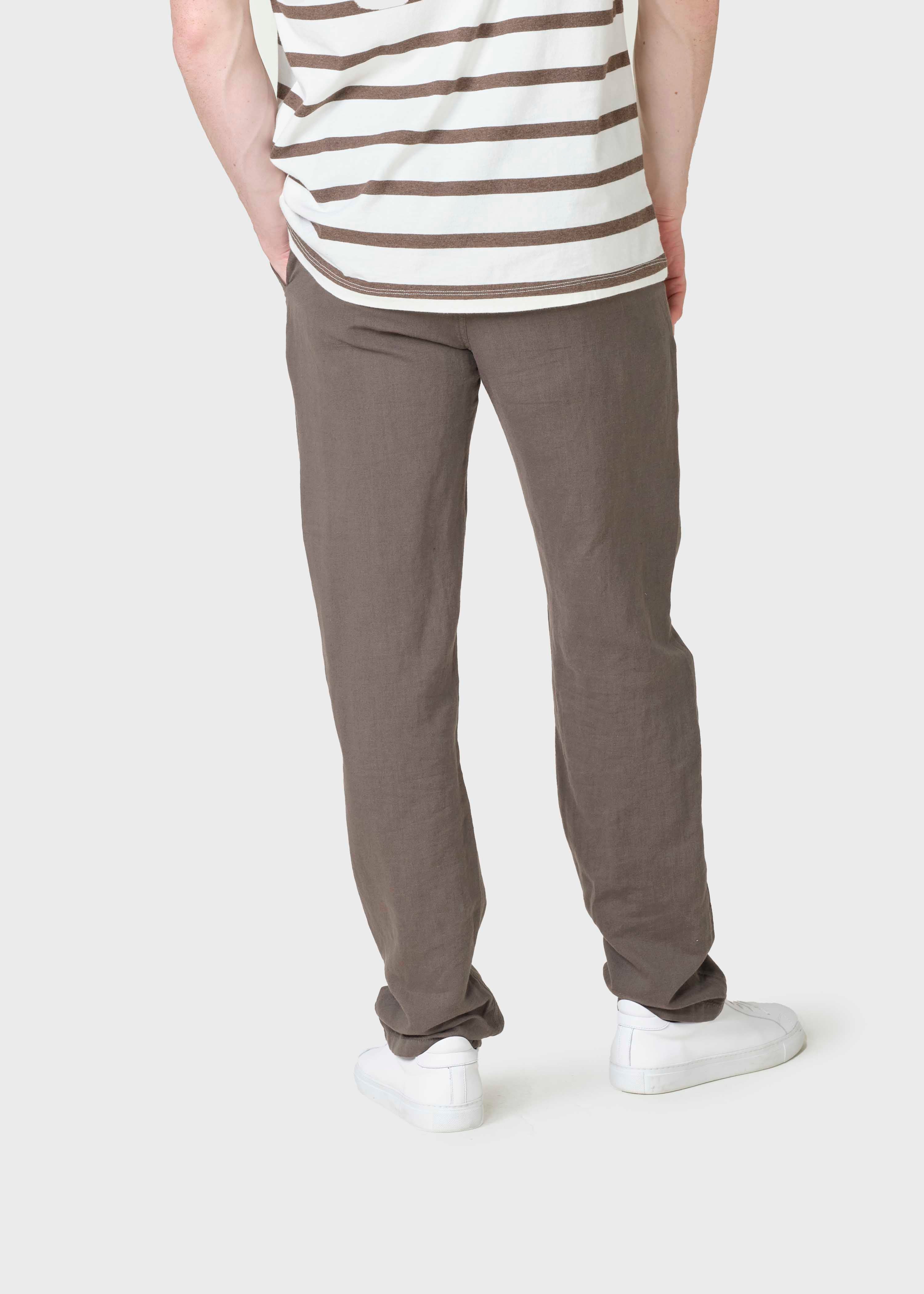 Pantalon en lin et coton Birger Taupe