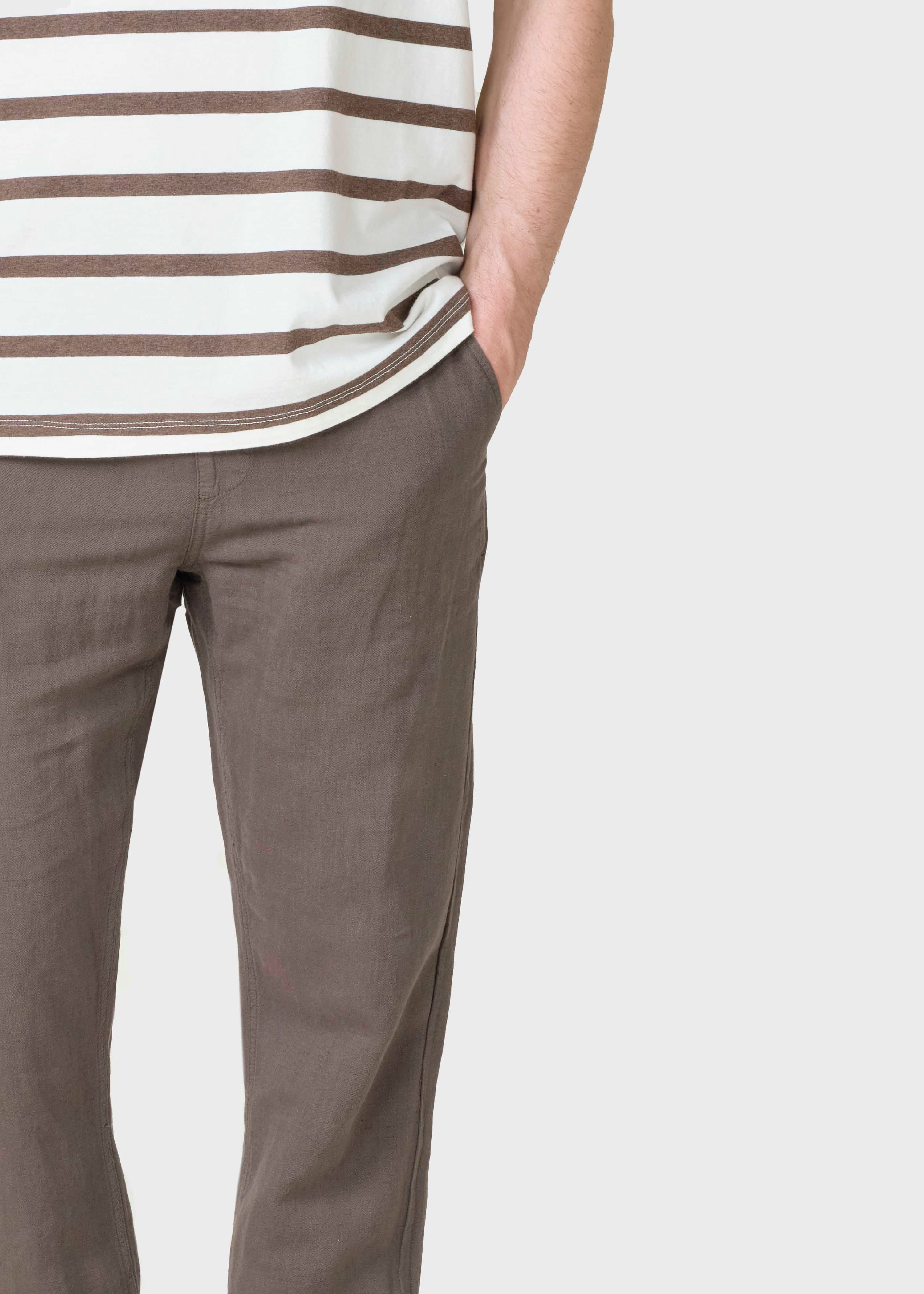 Pantalon en lin et coton Birger Taupe