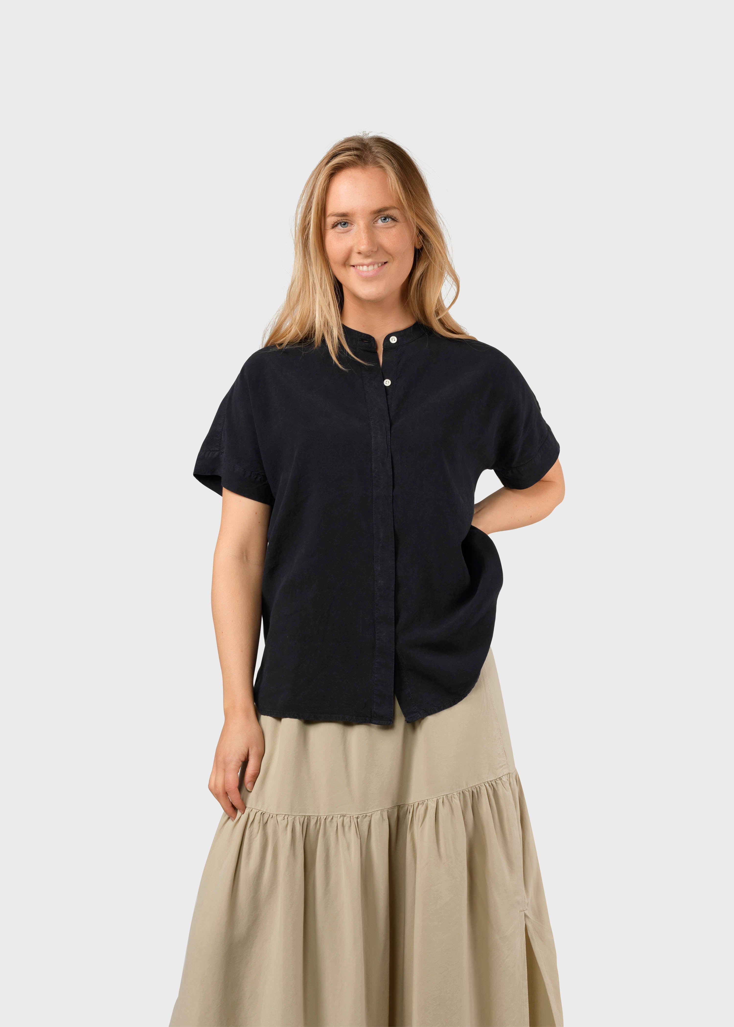 Blouse en lyocell Li marine