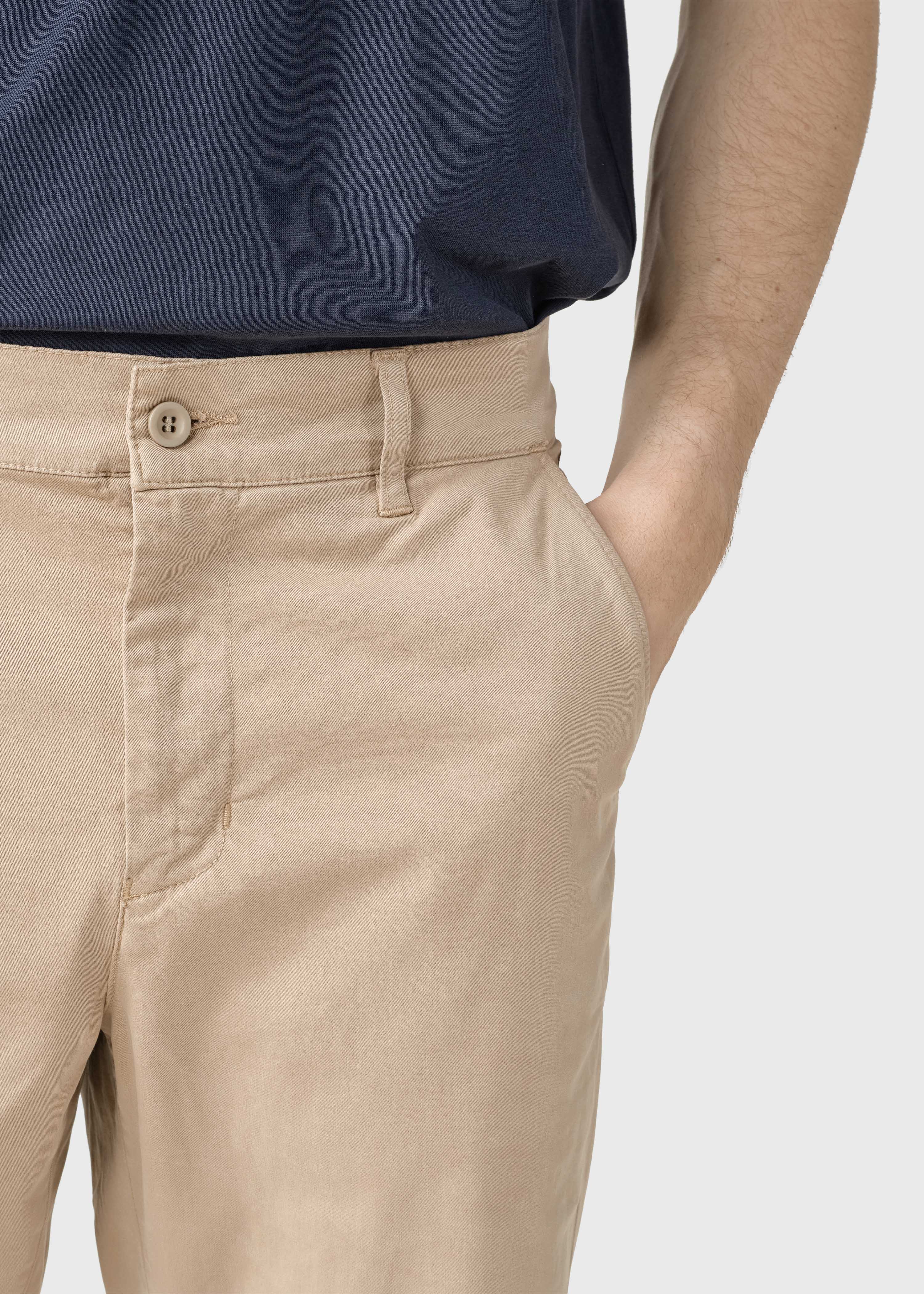 Chino Beige en coton bio Allan Twill