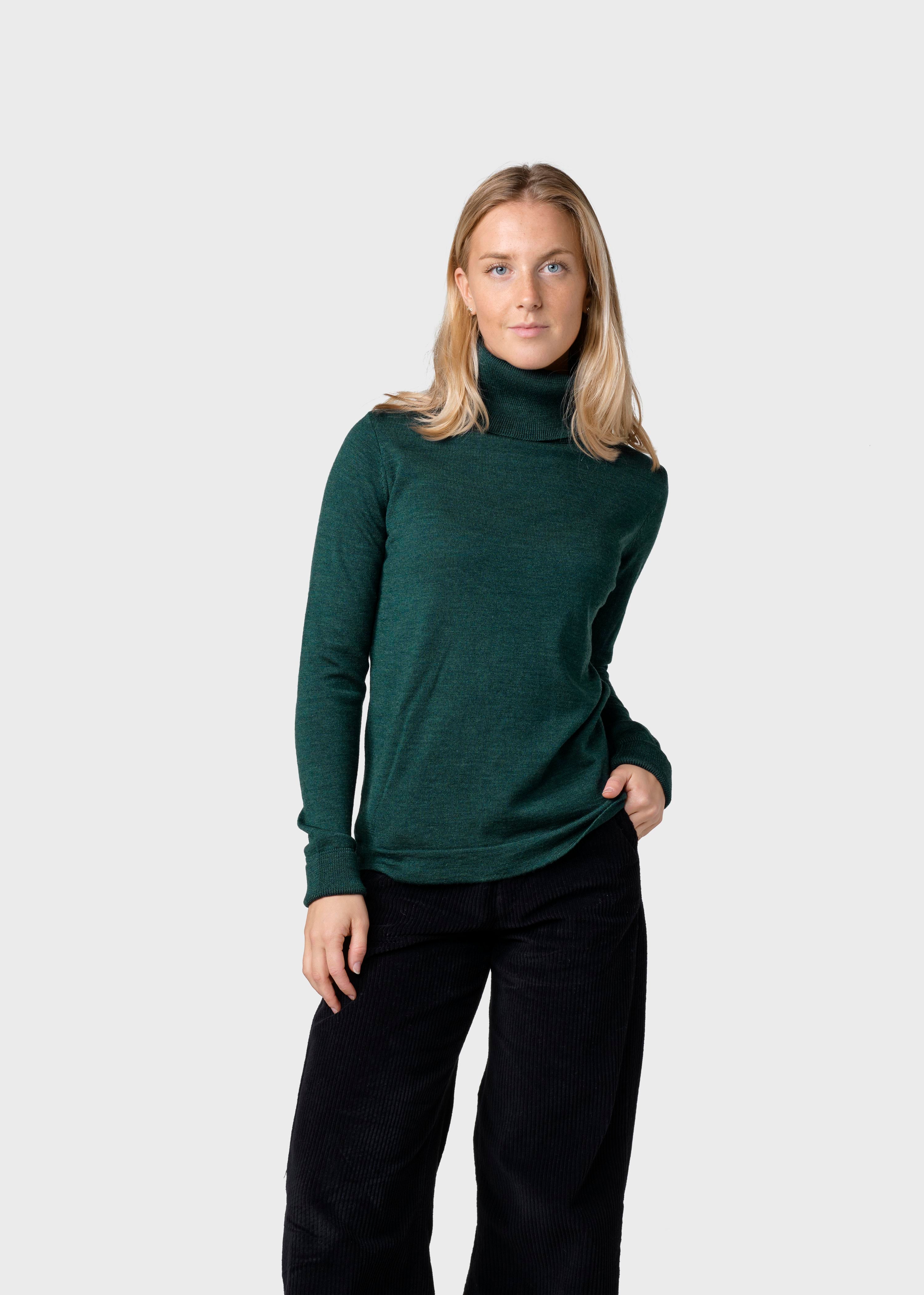 Women merino turtleneck Isabella Moss green