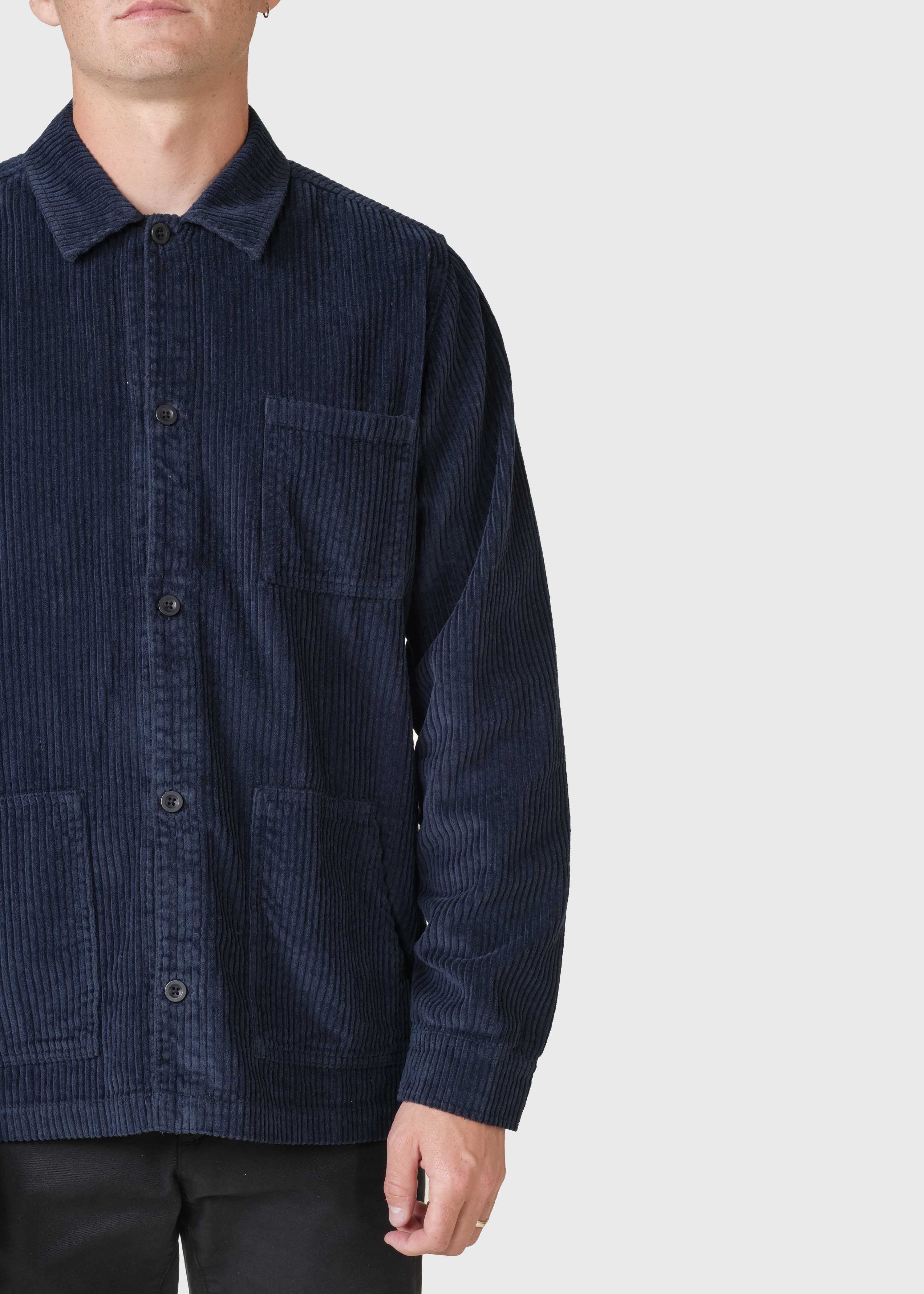 Sur-Chemise en velours côtelé Jimmy Navy