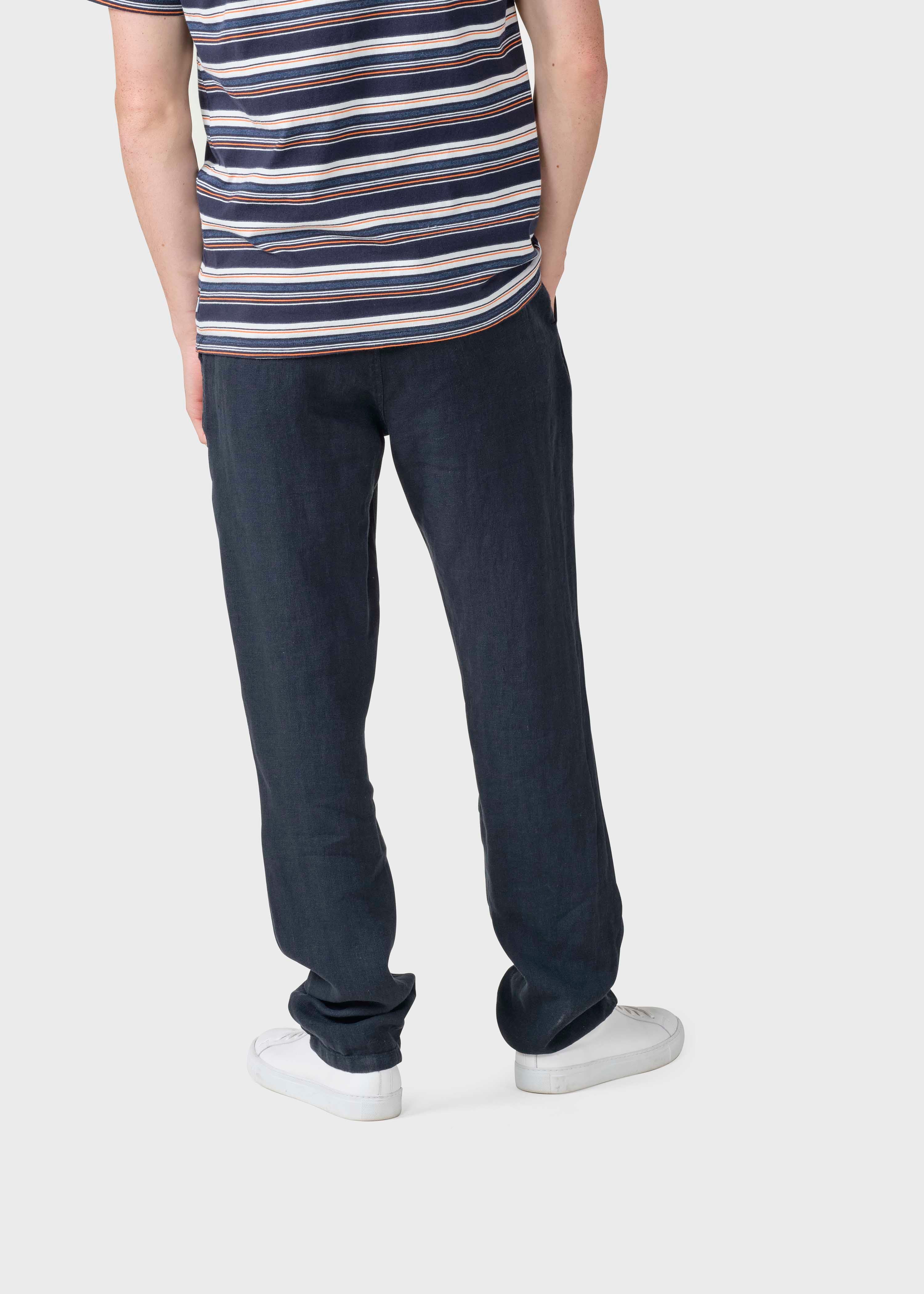 Pantalon lin et coton Birger Marine