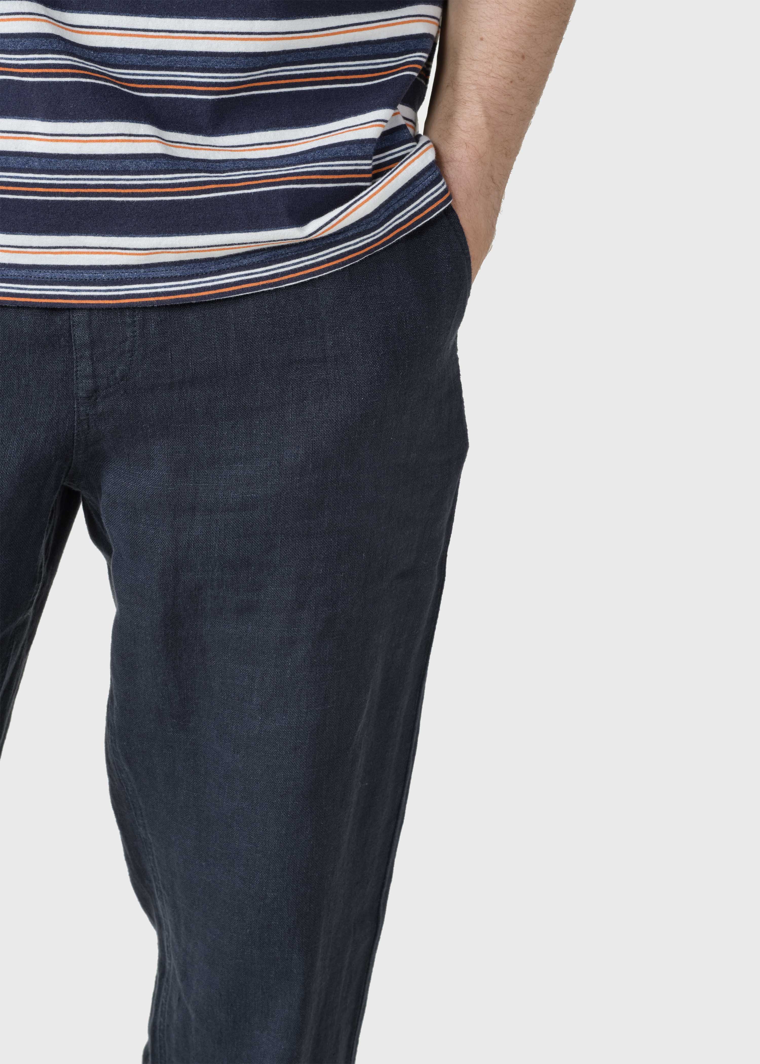 Pantalon lin et coton Birger Marine