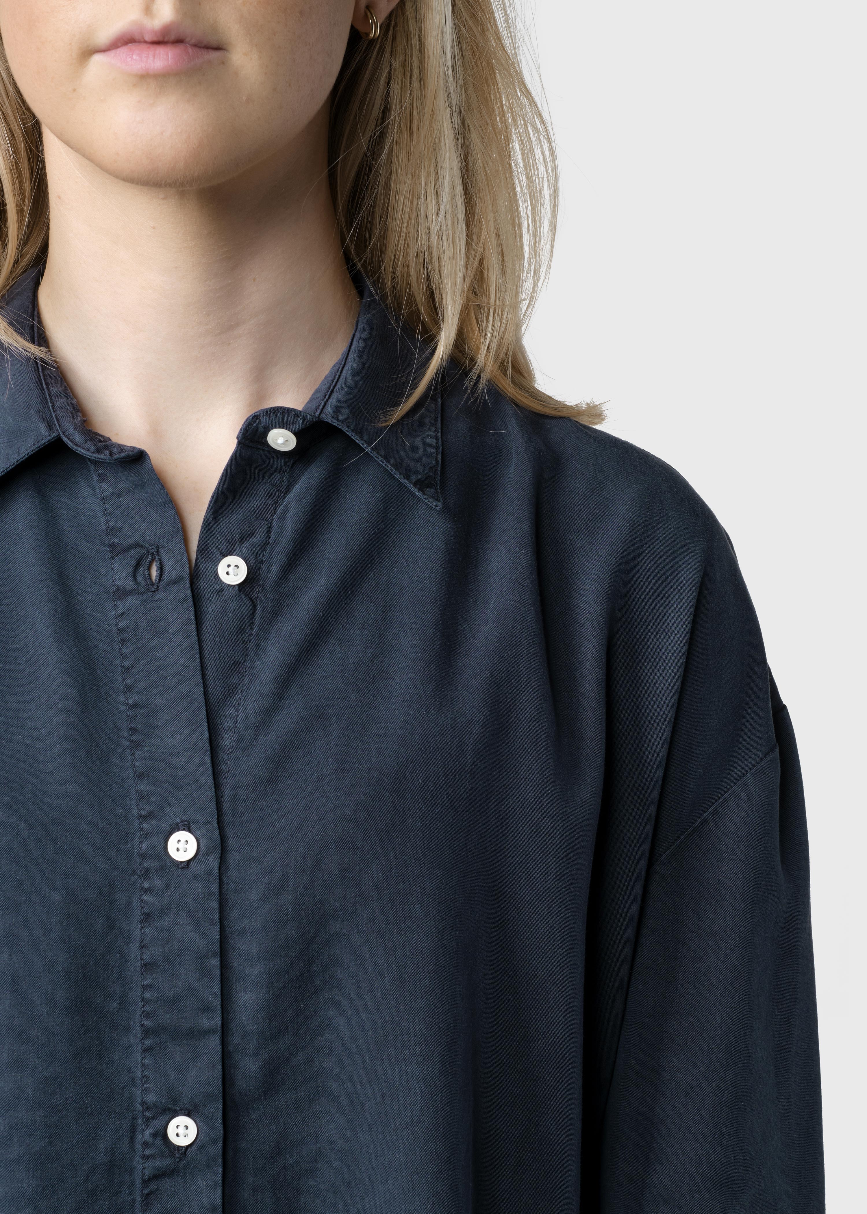 Mittellange Lyocell Bluse Ofelia Navy