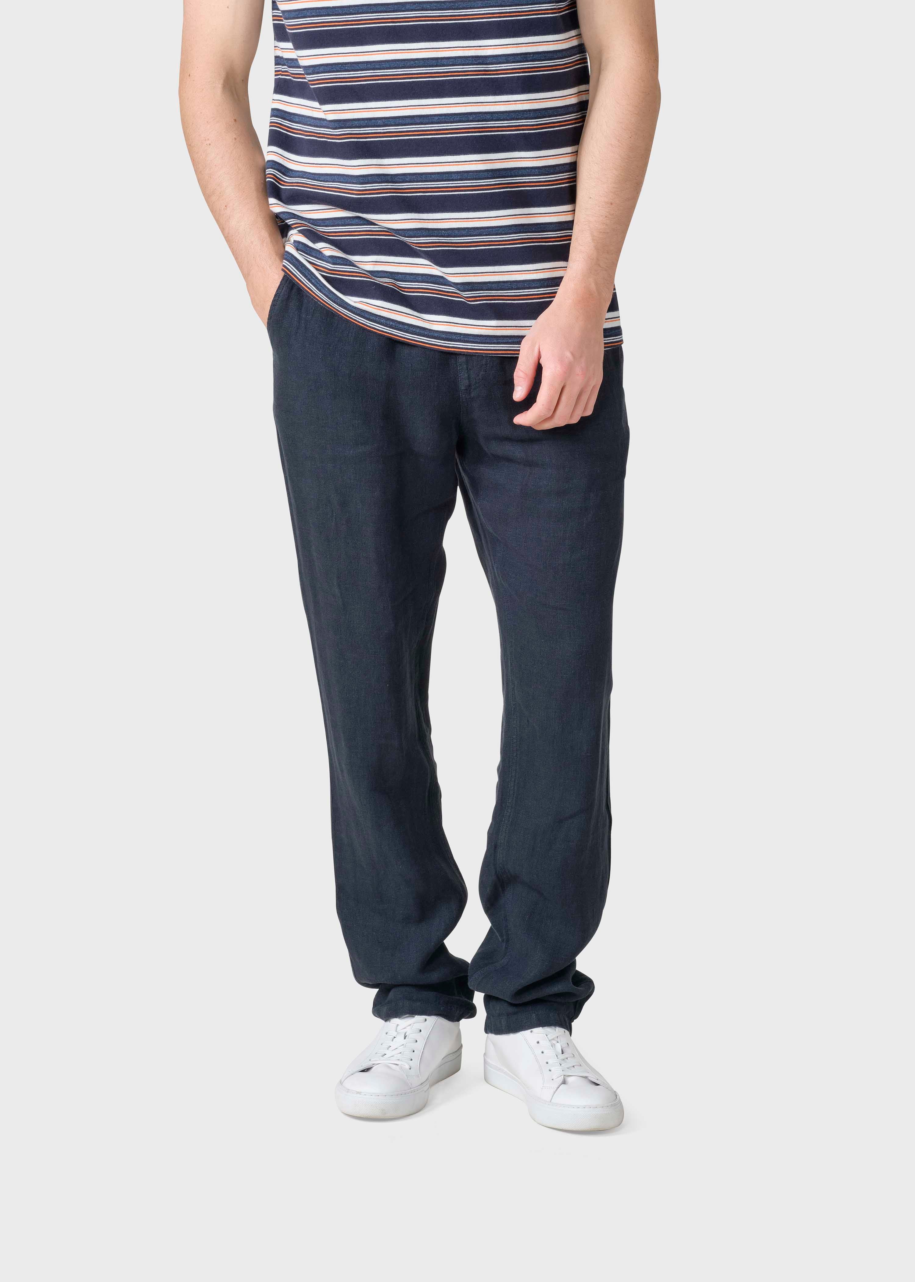 Pantalon lin et coton Birger Marine