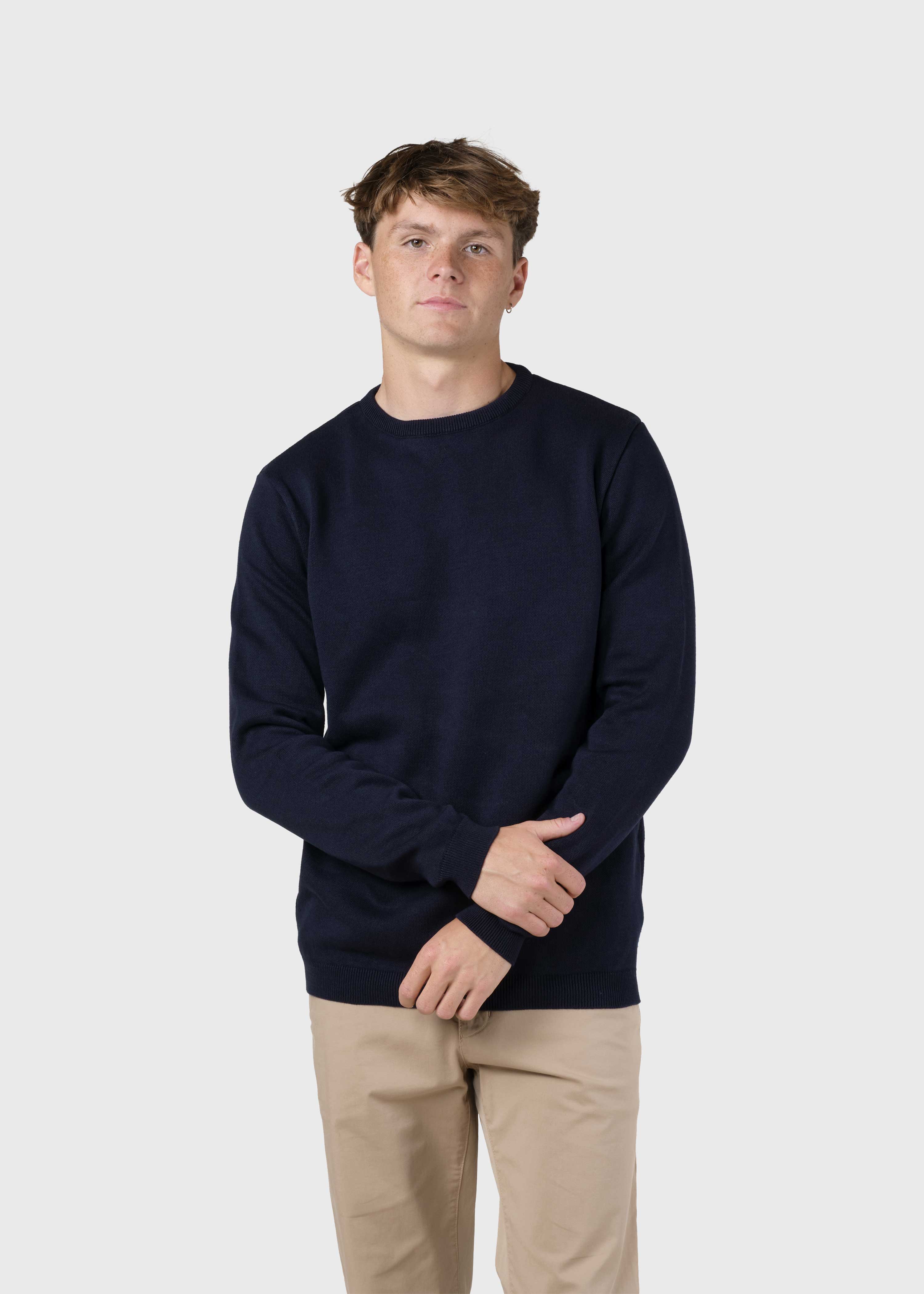 Basic navy organic cotton knit