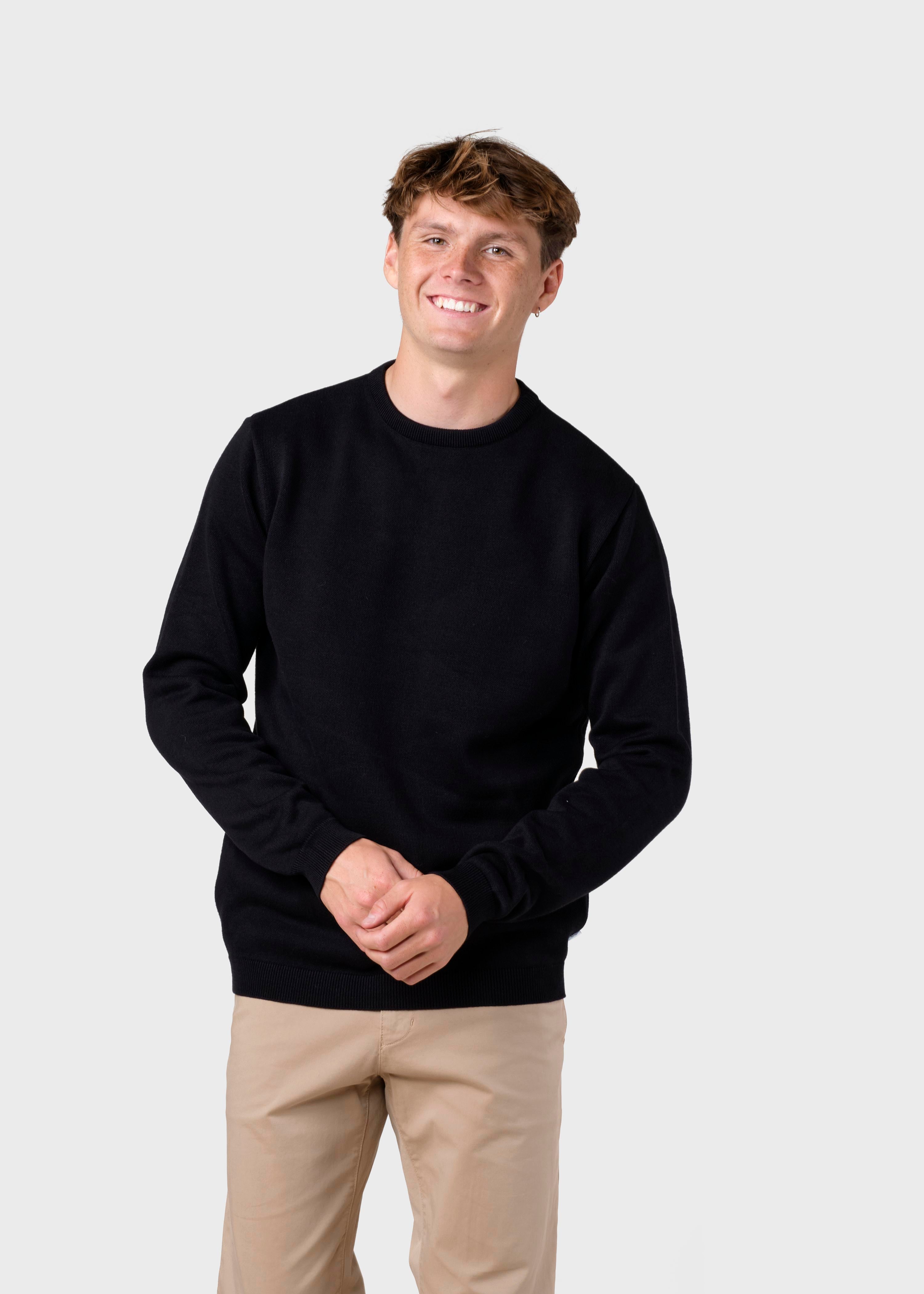 Basic black organic cotton knit