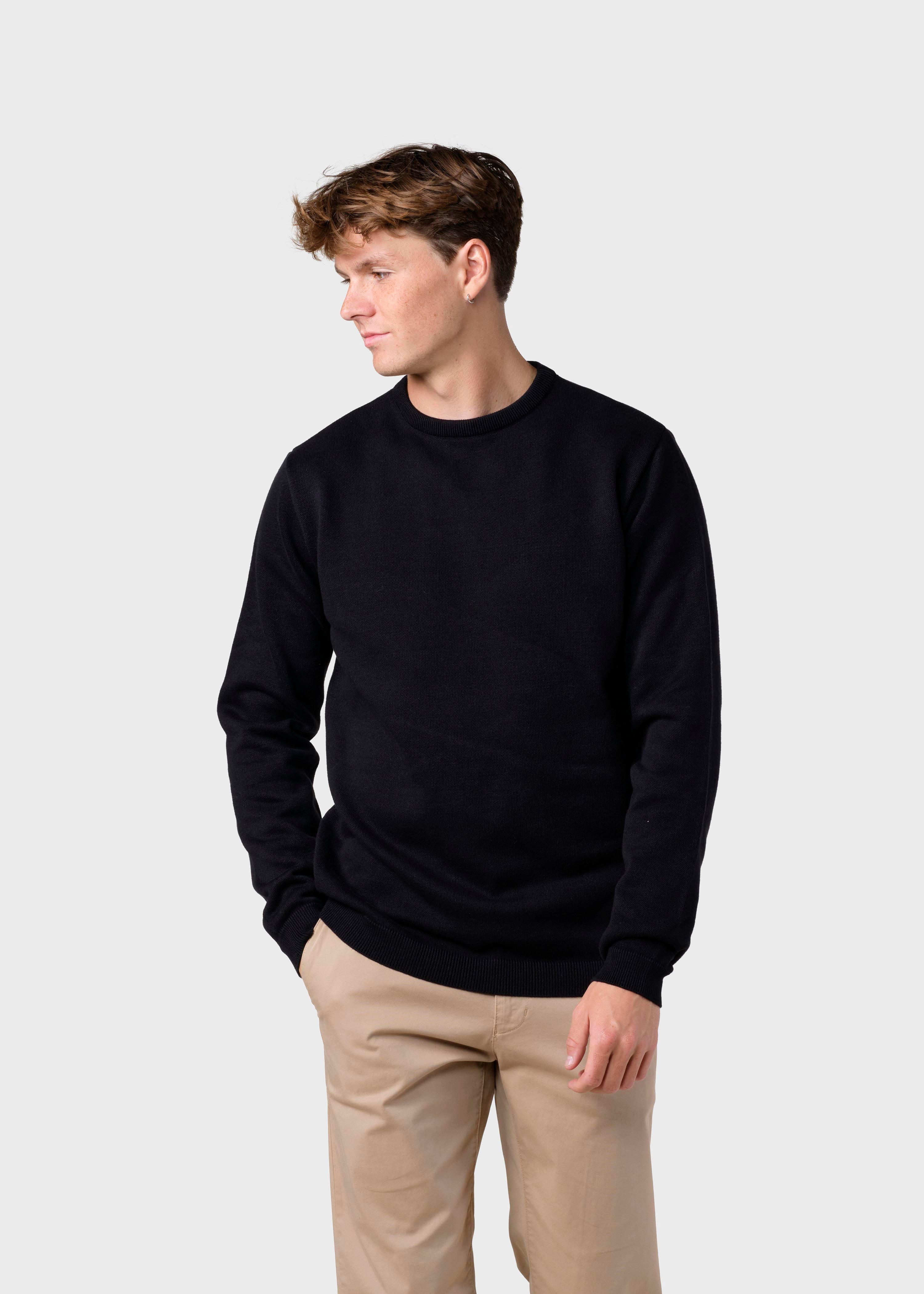 Basic black organic cotton knit