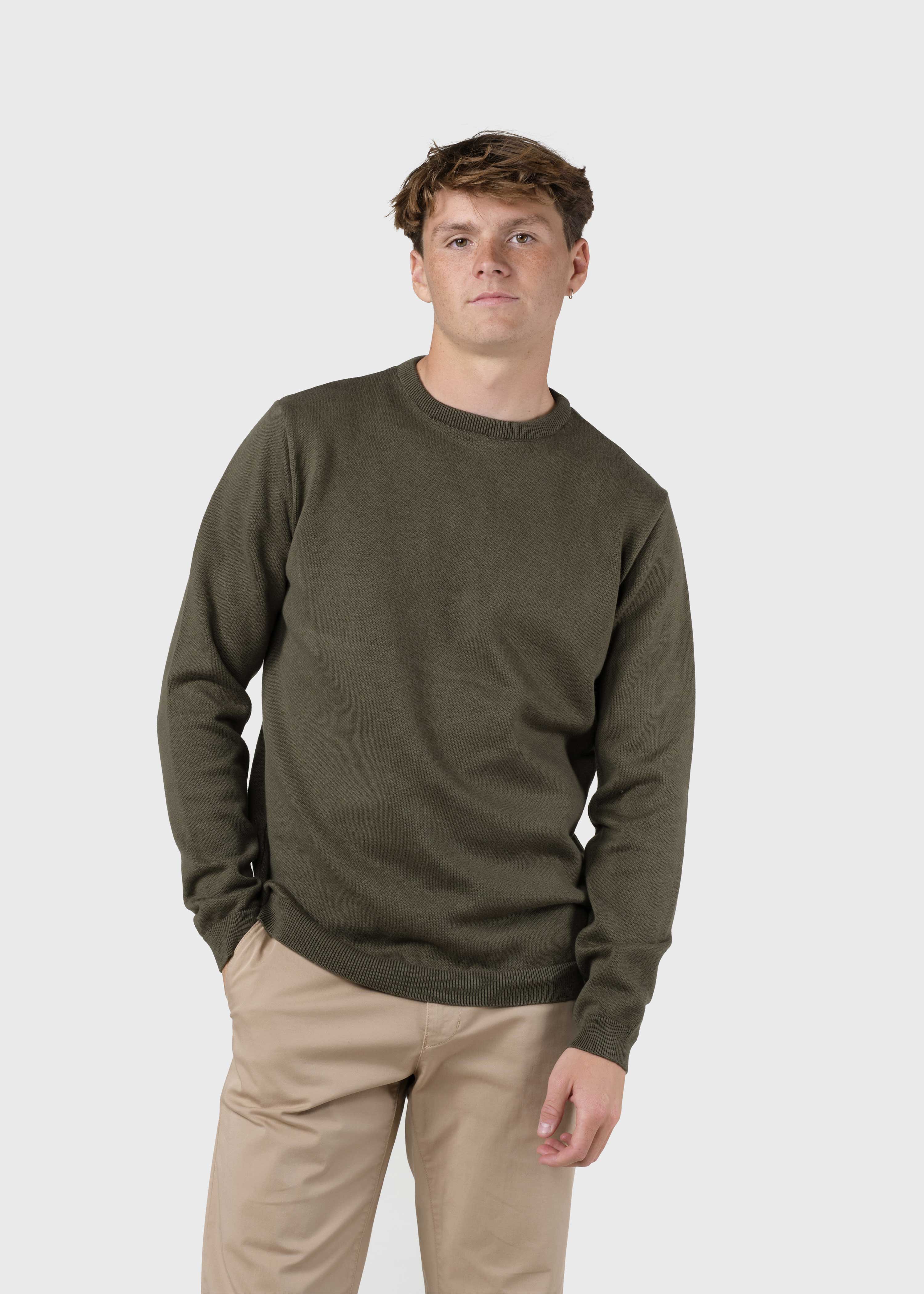 Basic Olive organic cotton knit