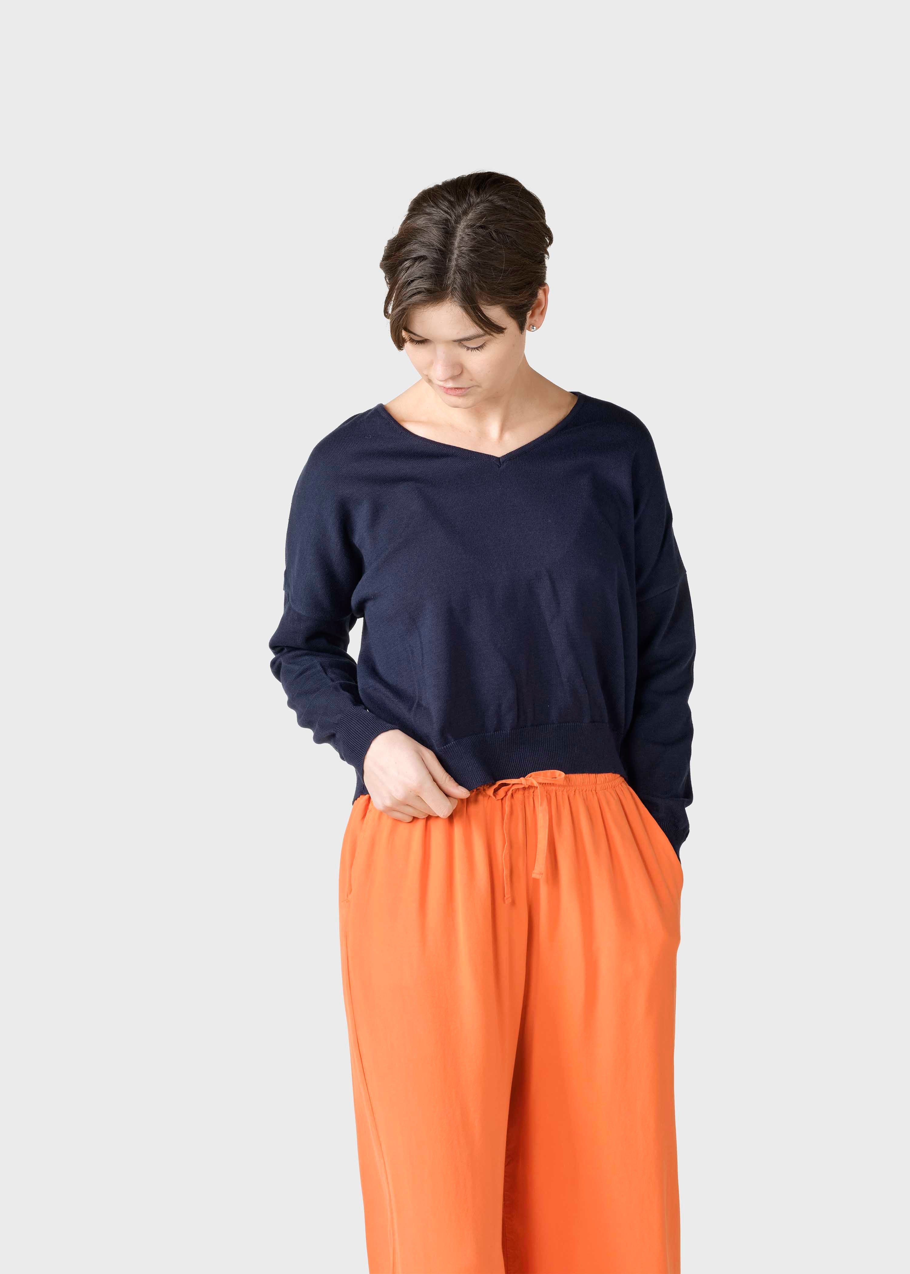 Randi Navy V-Neck Sweater