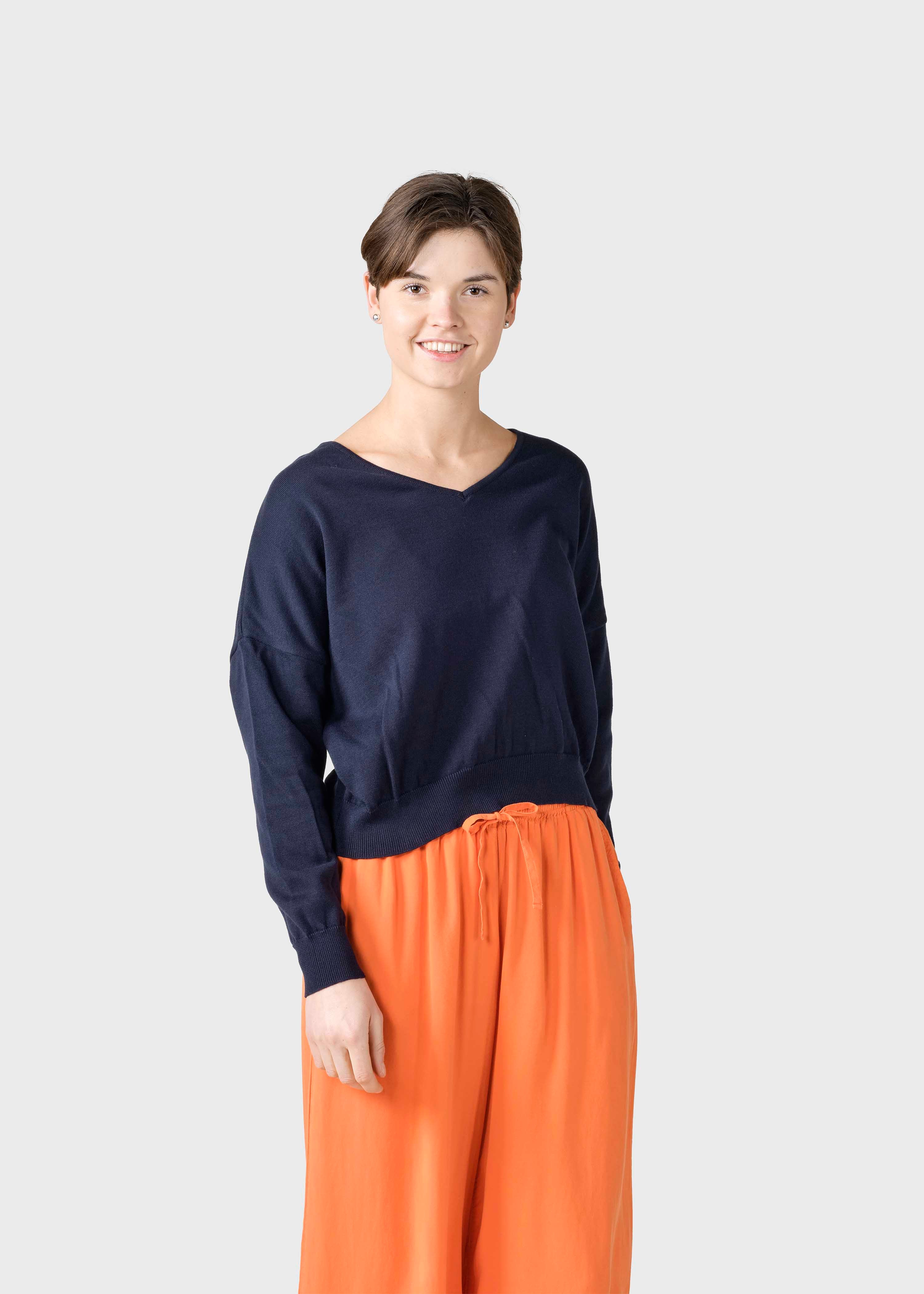 Randi Navy V-Neck Sweater