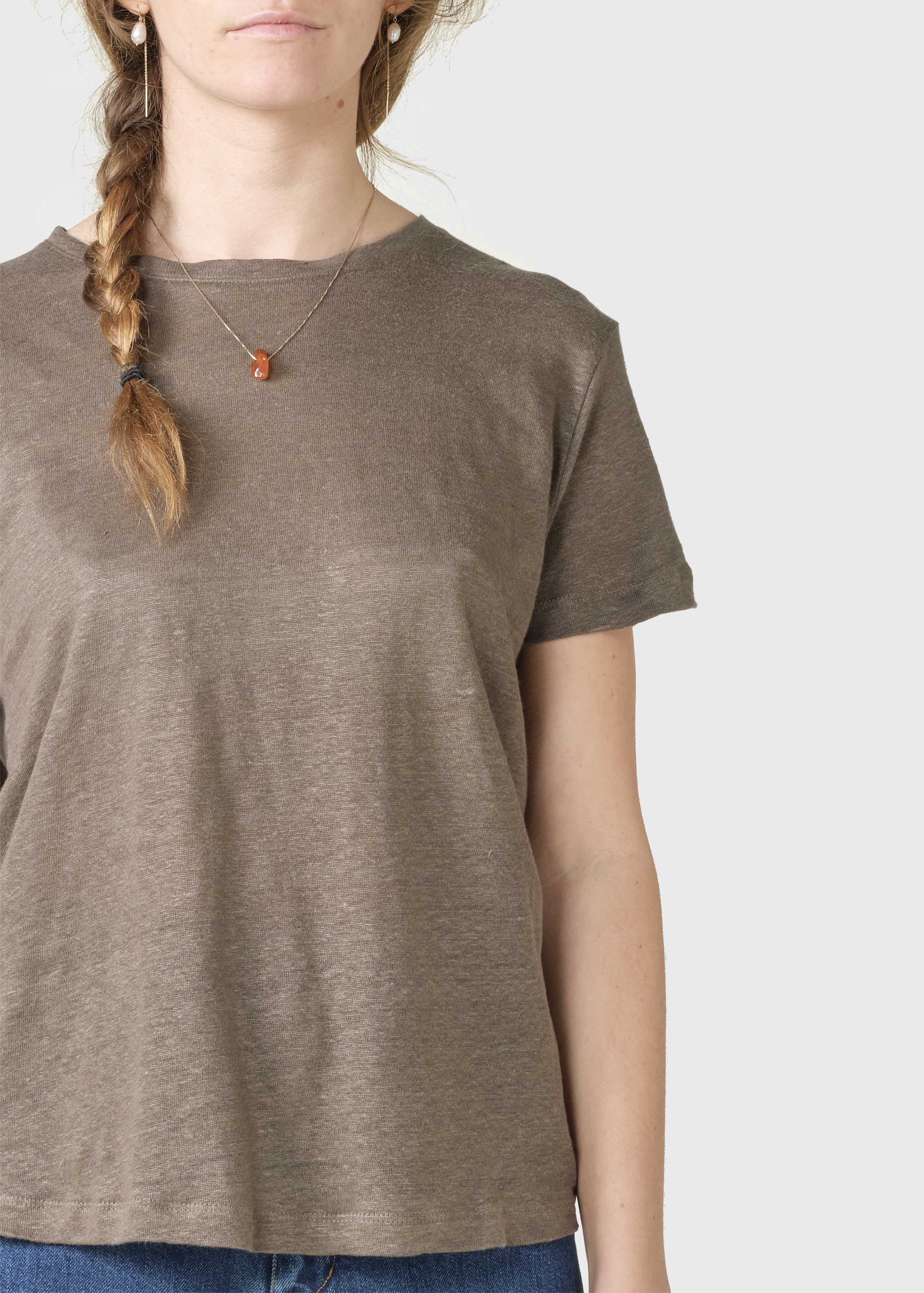 Linen T-shirt Rikke Taupe