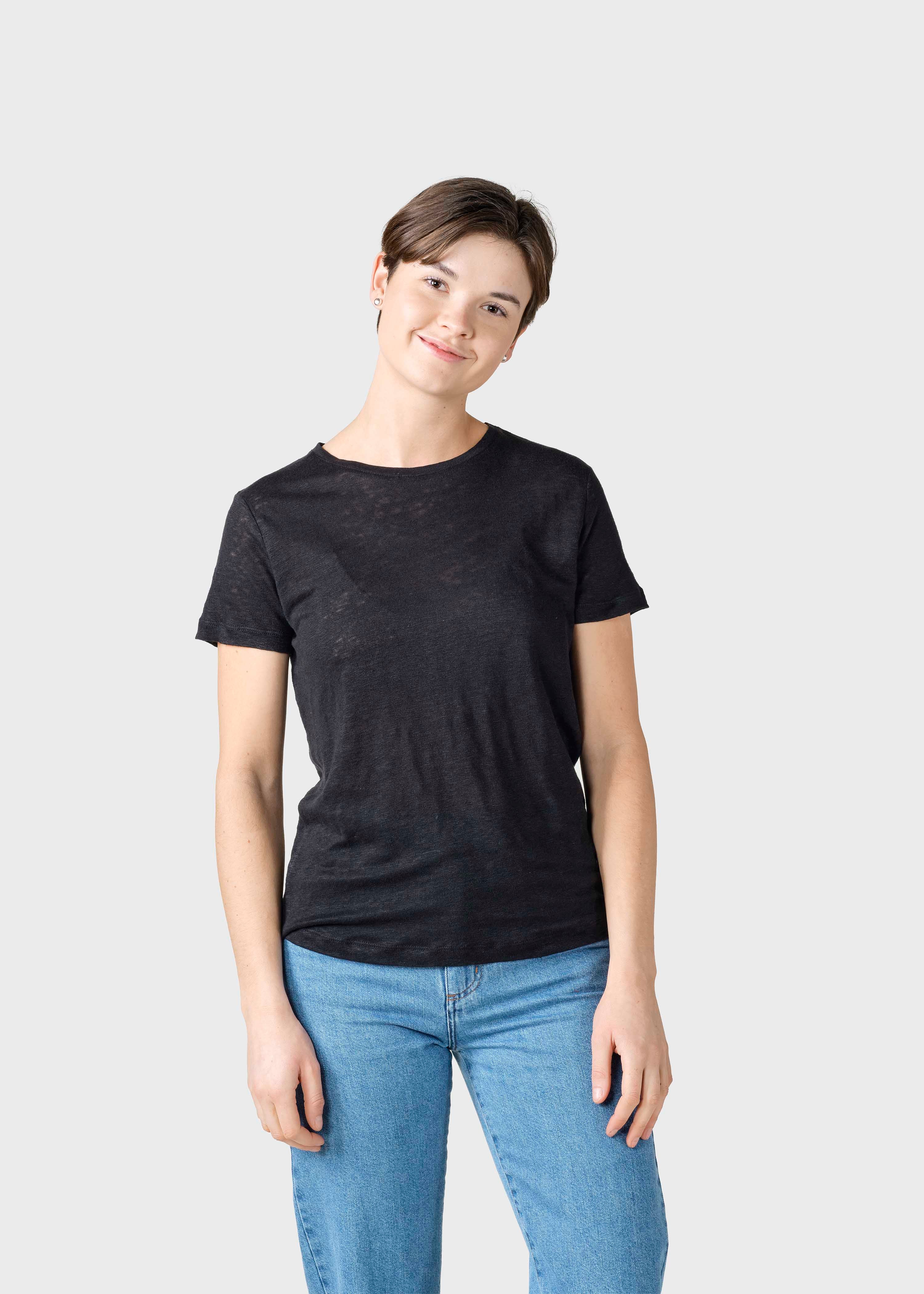 T-Shirt noir en lin Rikke