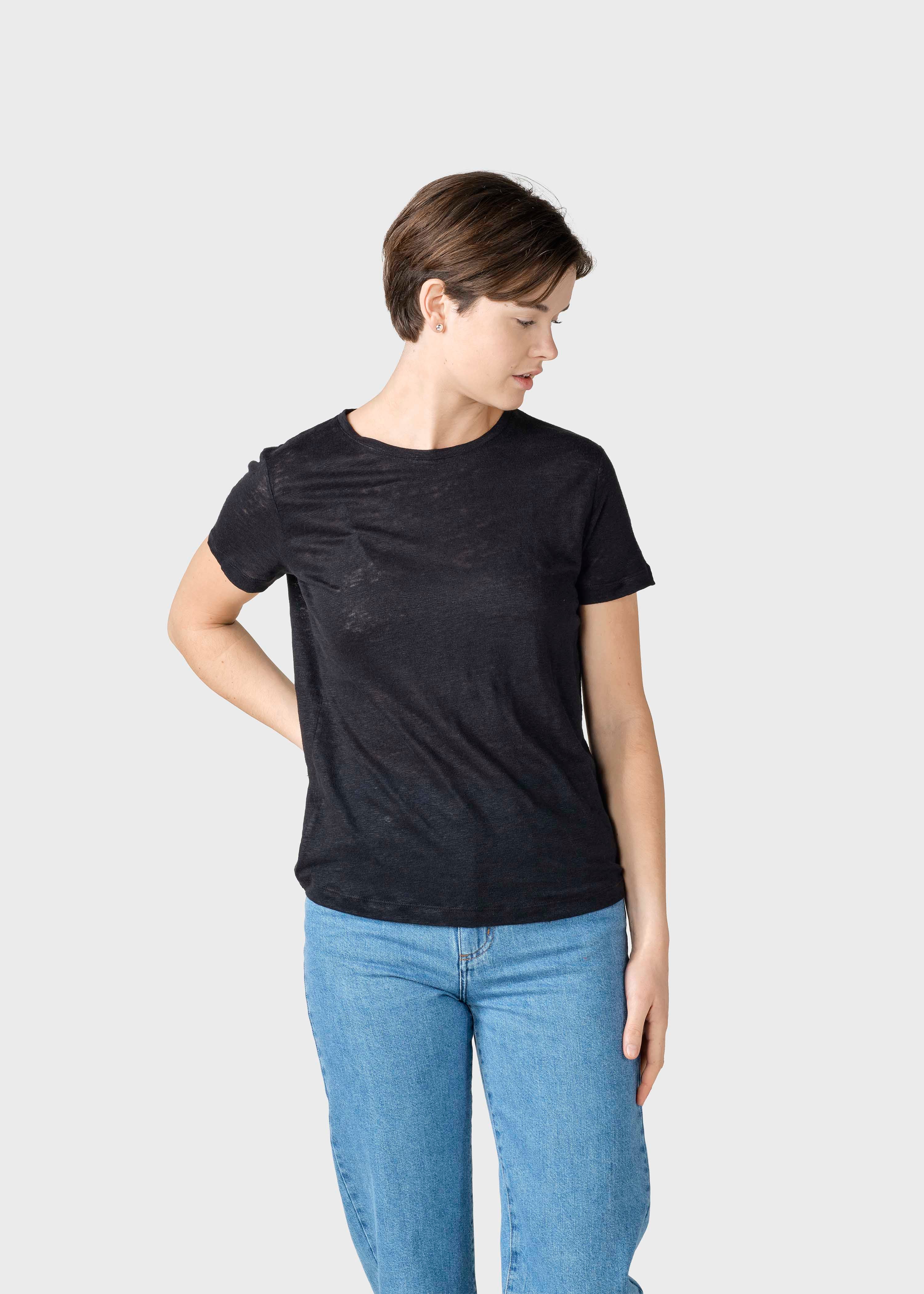 T-Shirt noir en lin Rikke