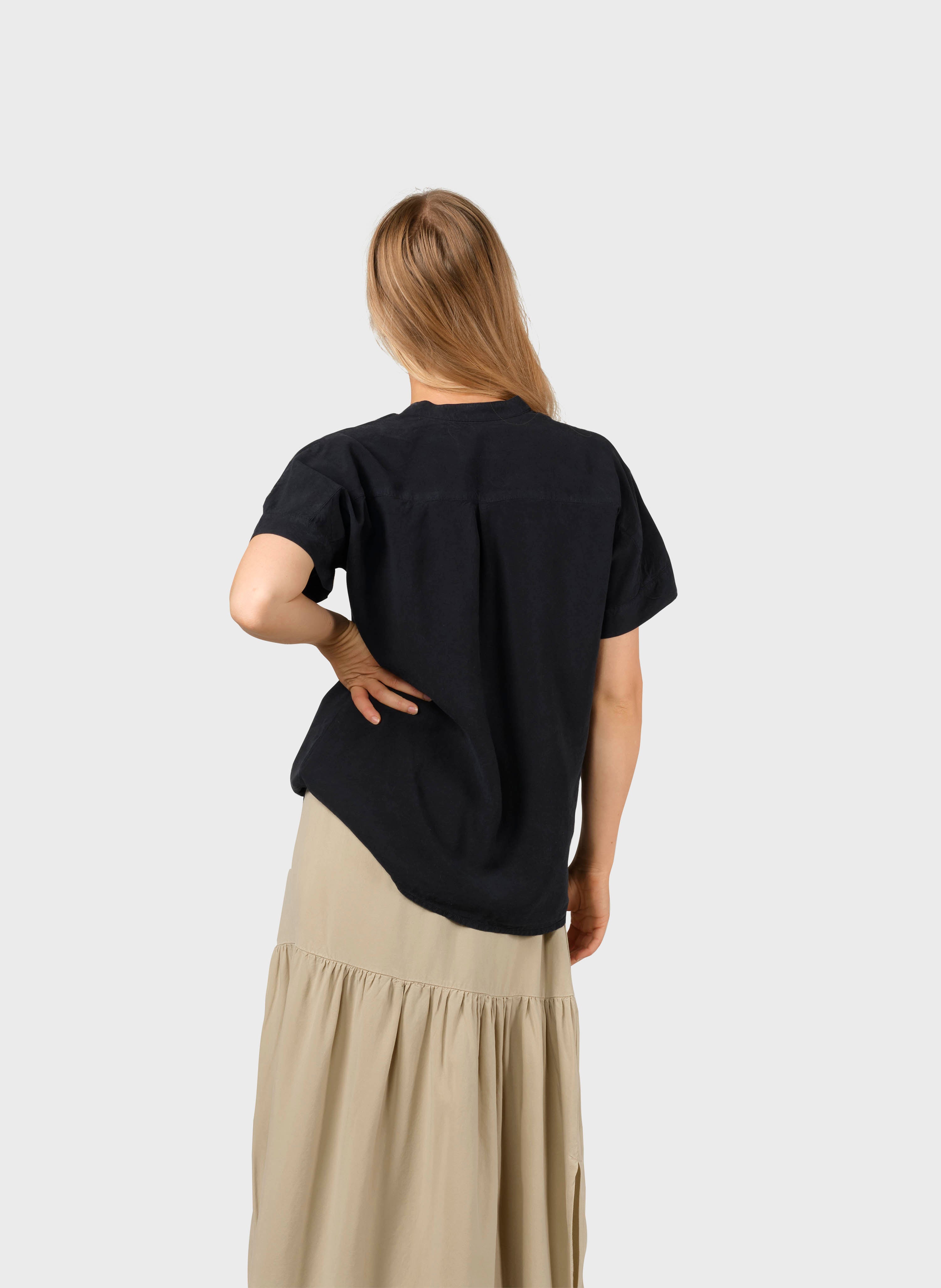 Blouse en lyocell Li marine