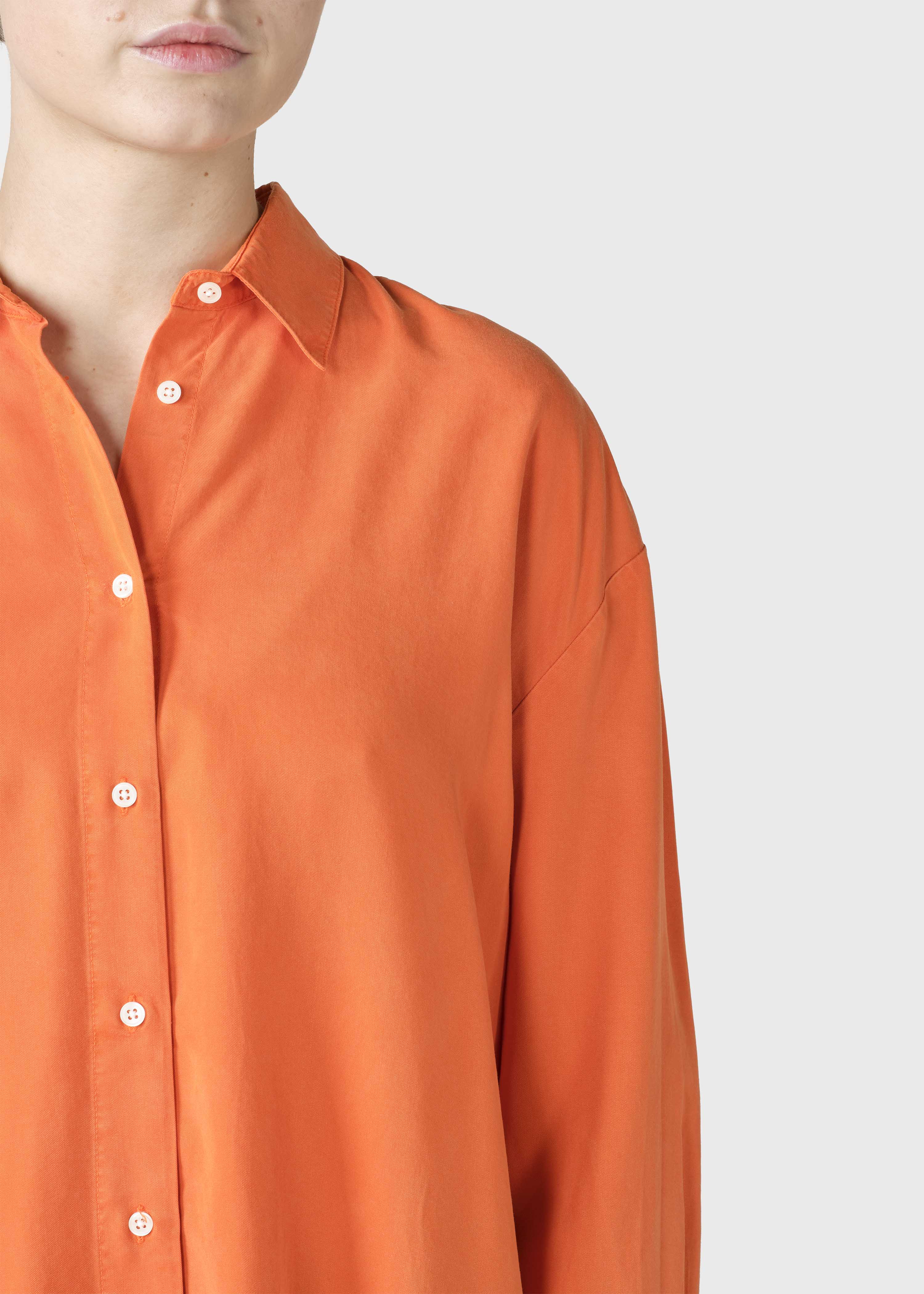Mid-length lyocell shirt Ofelia Mandarin