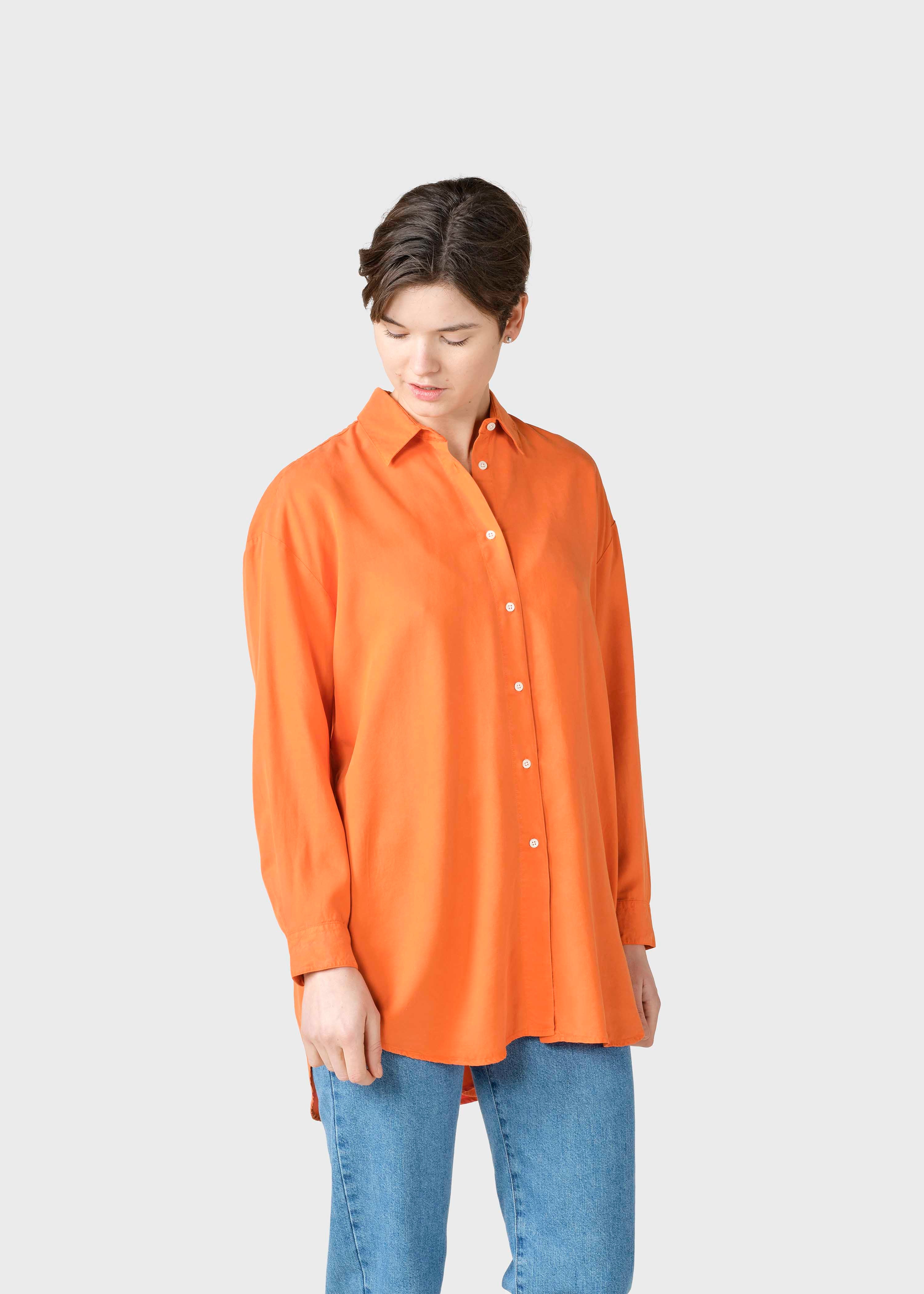 Mid-length lyocell shirt Ofelia Mandarin