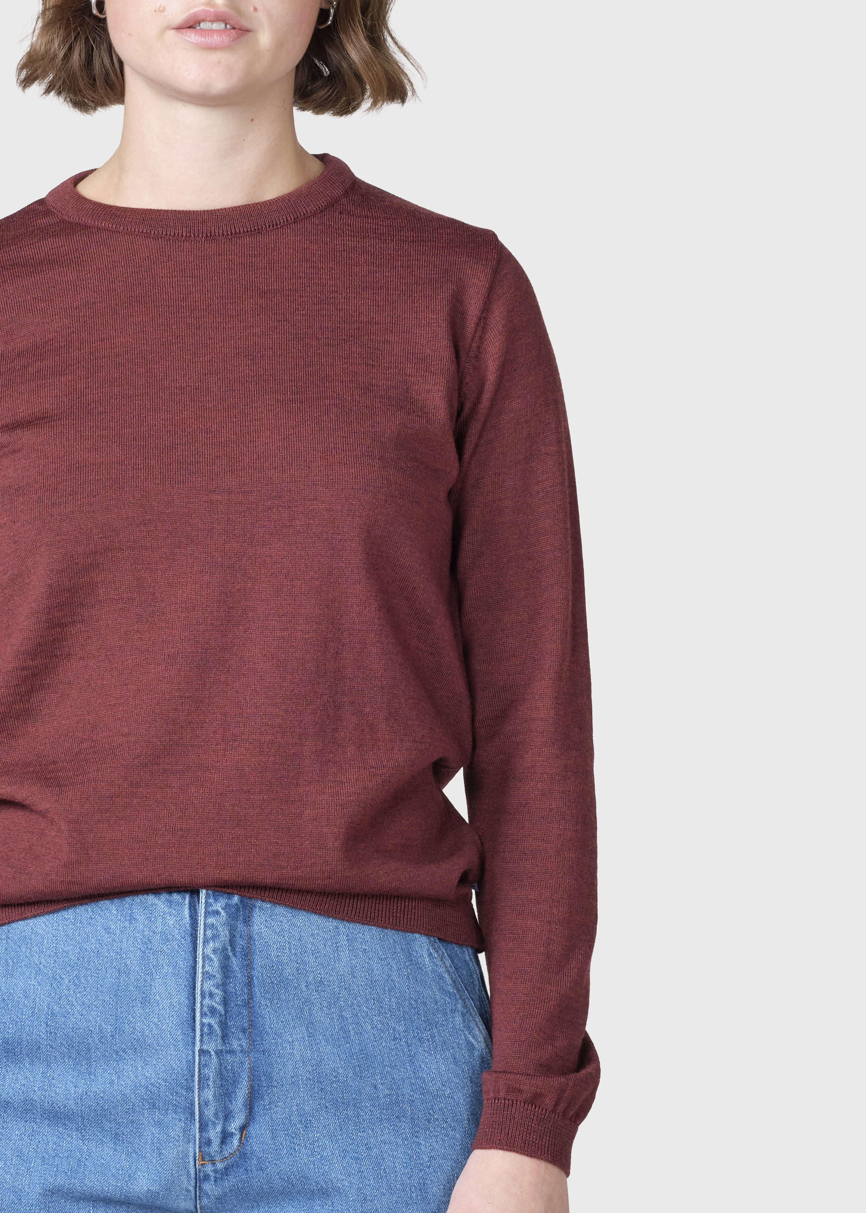Pull fin merinos bordeaux