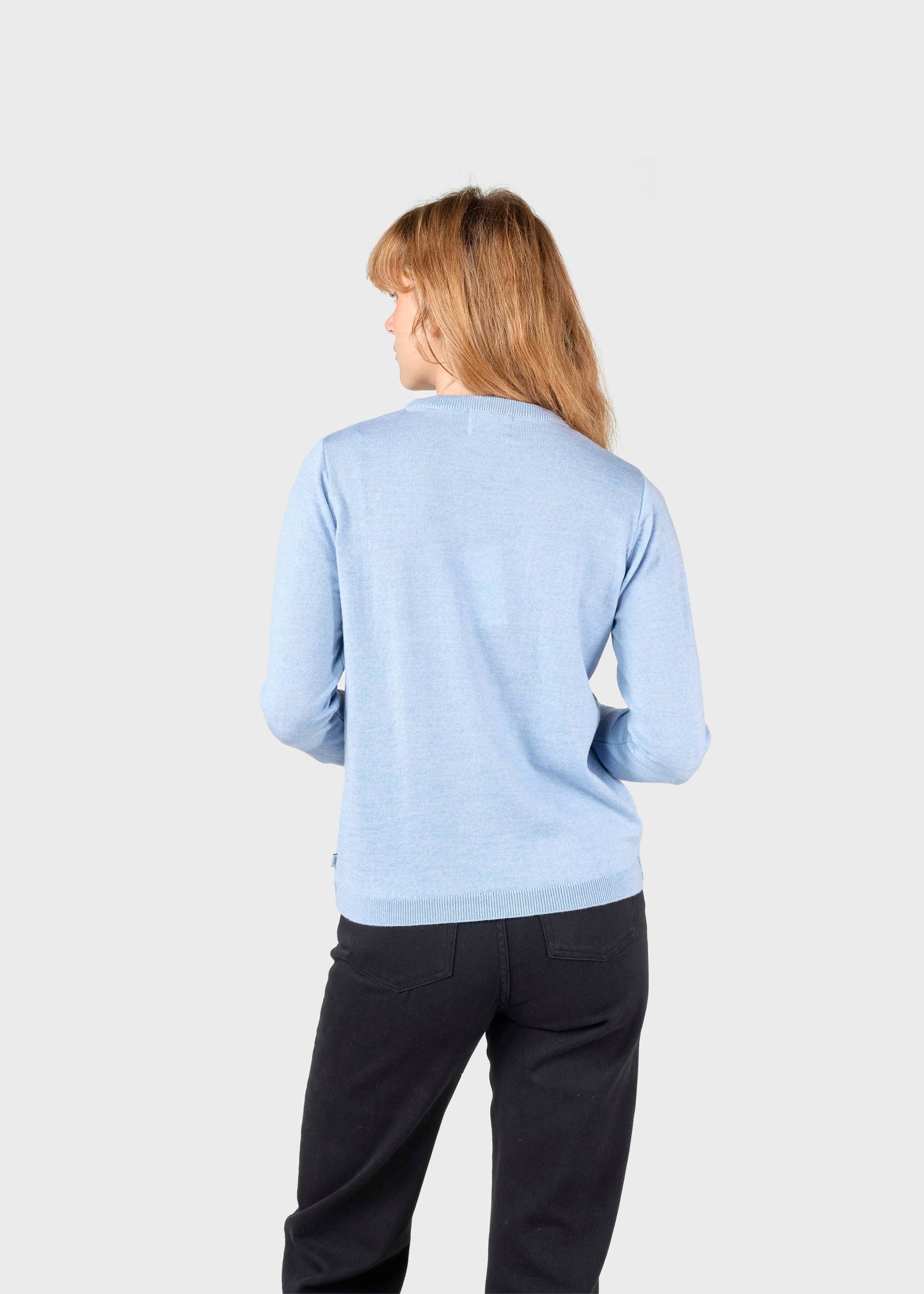 Women's Basic Merino Wool Sweater Light Blue
