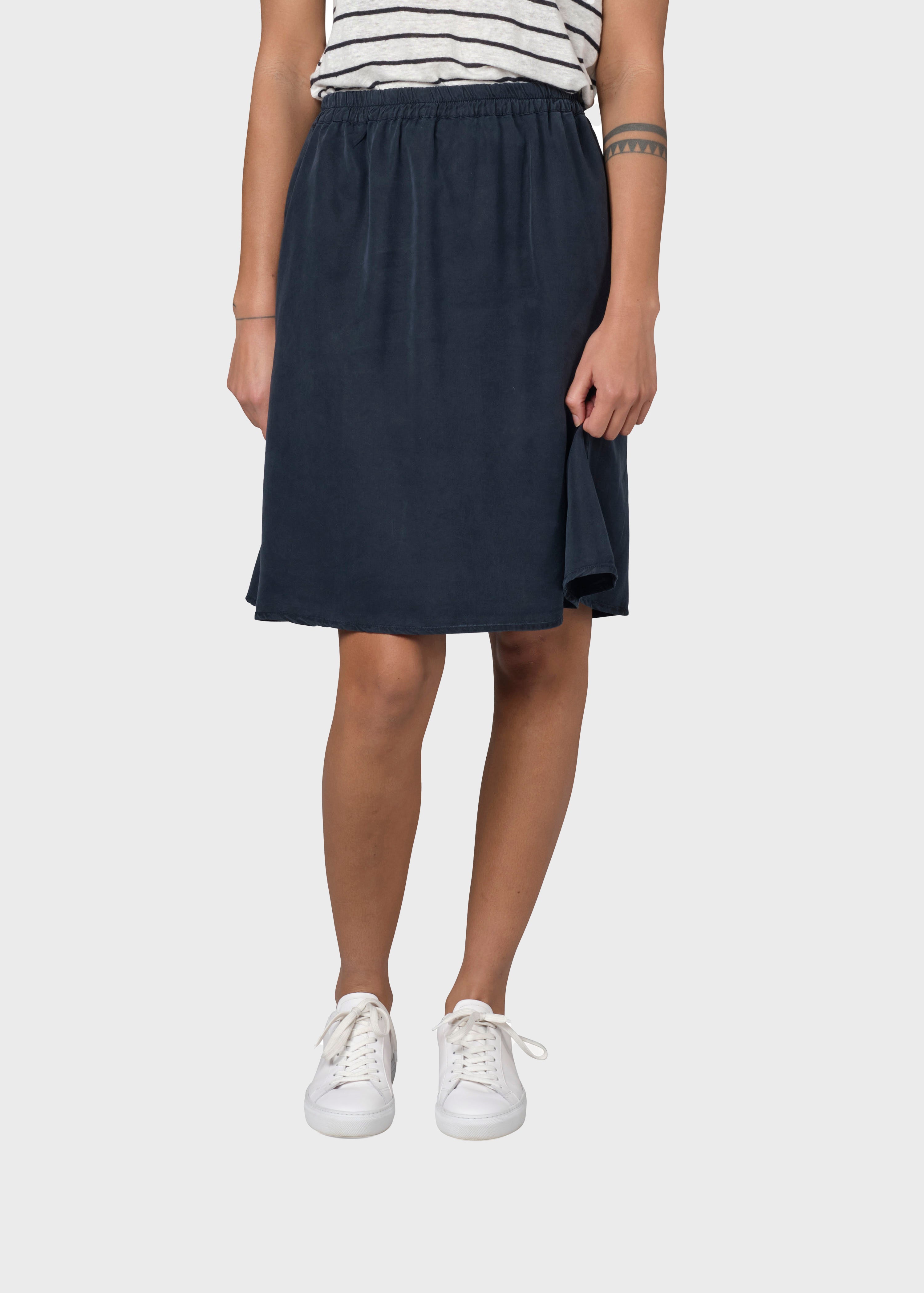Short lyocell skirt Ramona navy blue