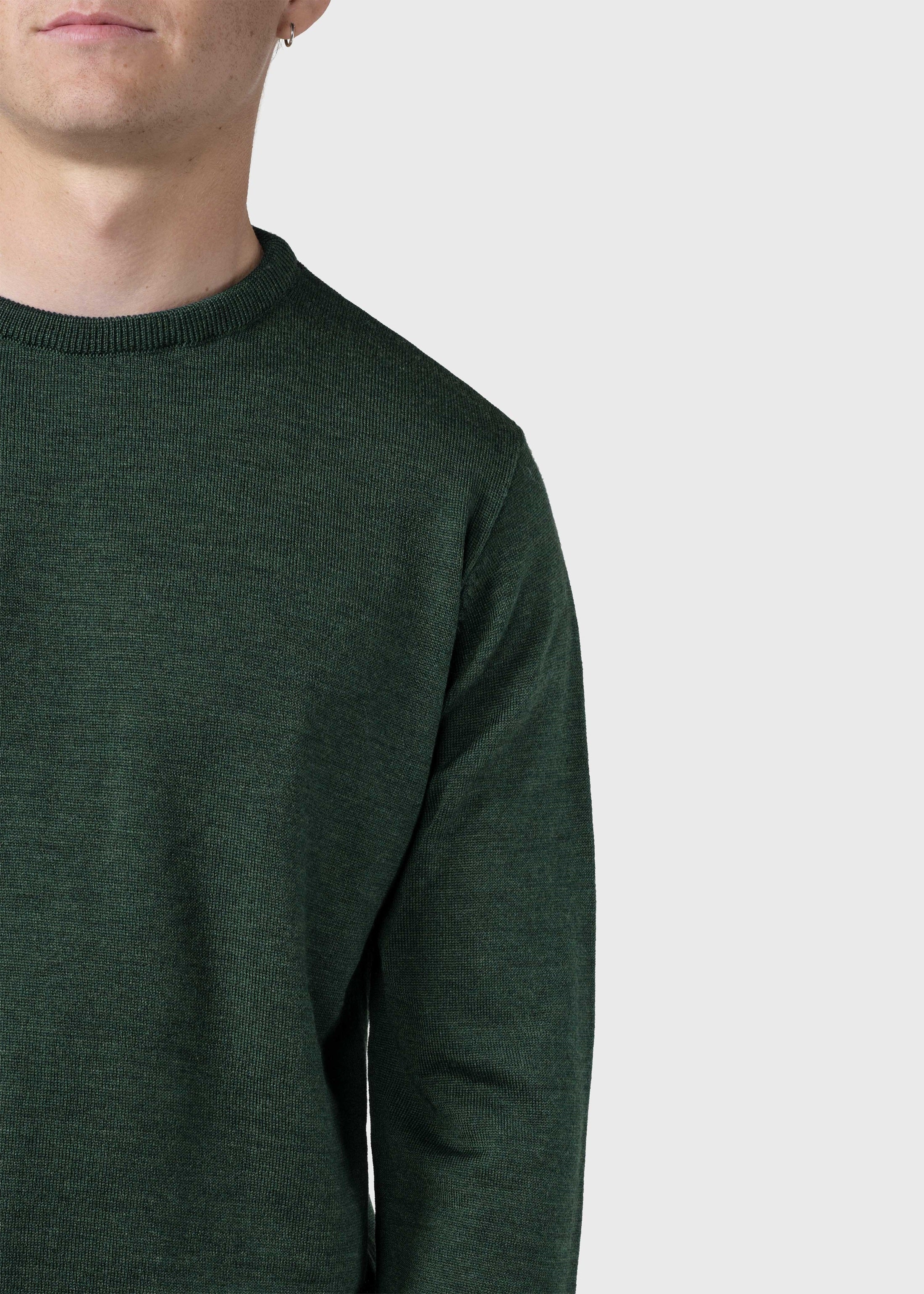 Thin Merino Wool Sweater Moss Green