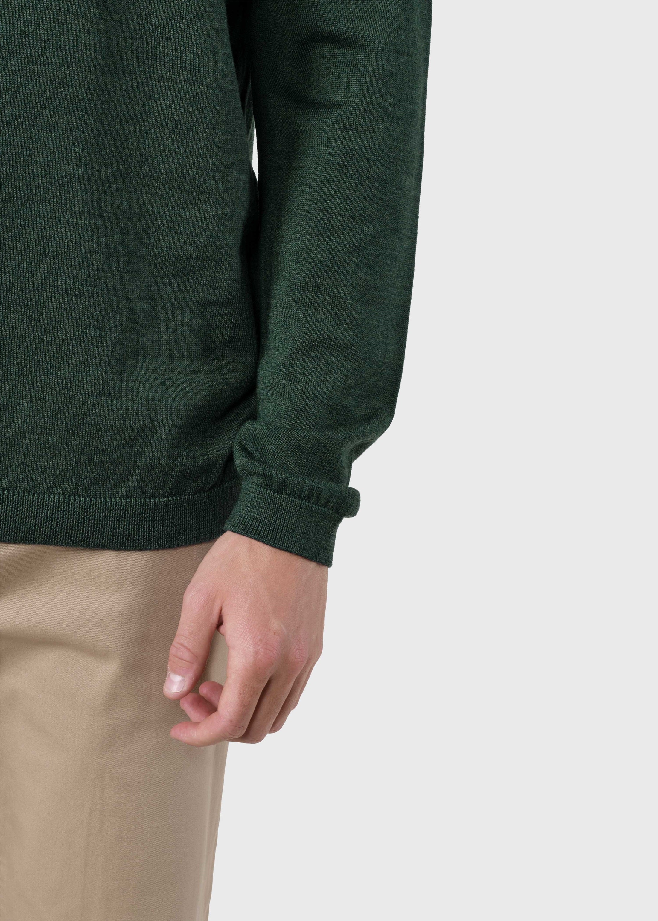 Thin Merino Wool Sweater Moss Green