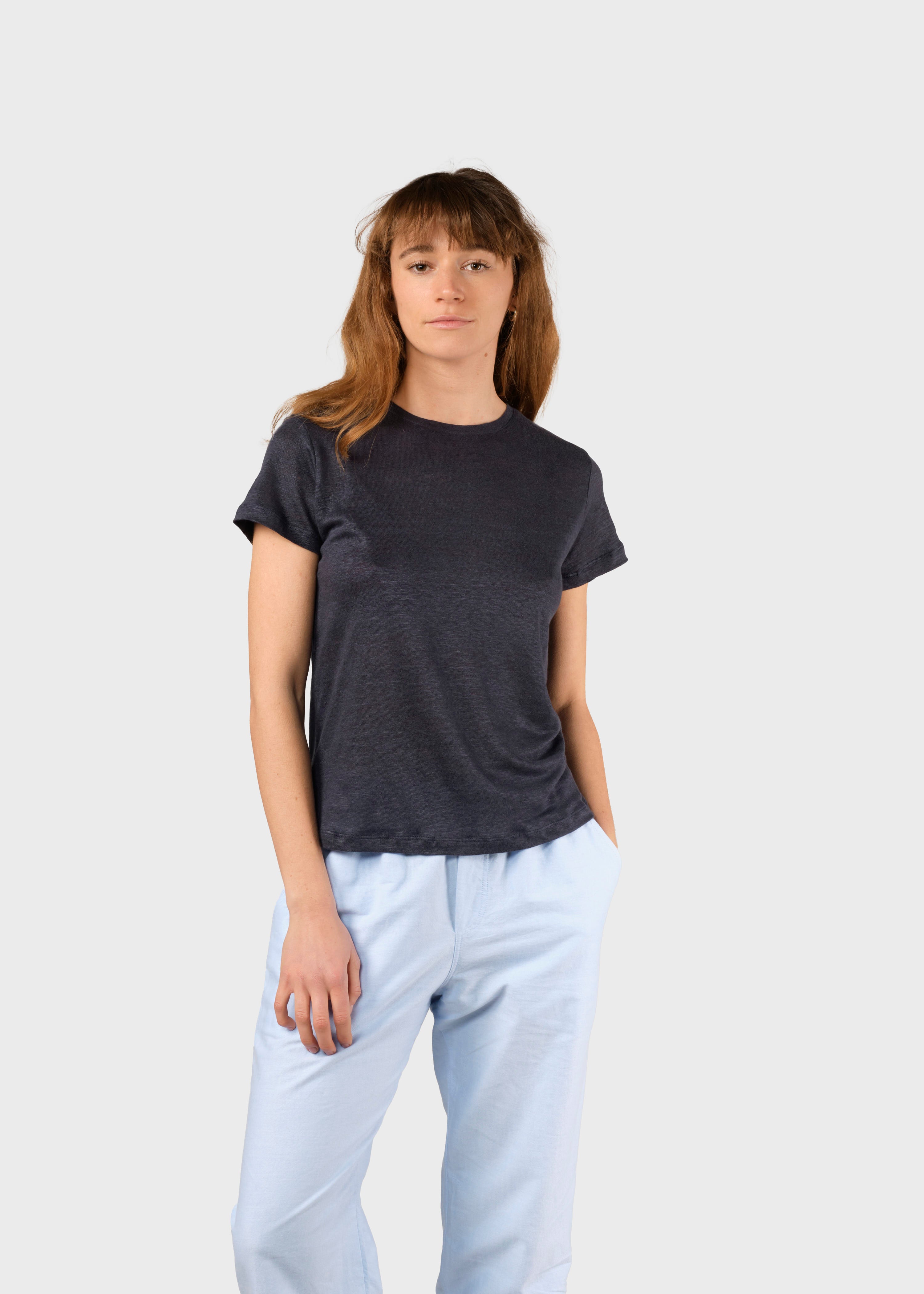 T-Shirt femme en lin Rikke Marine