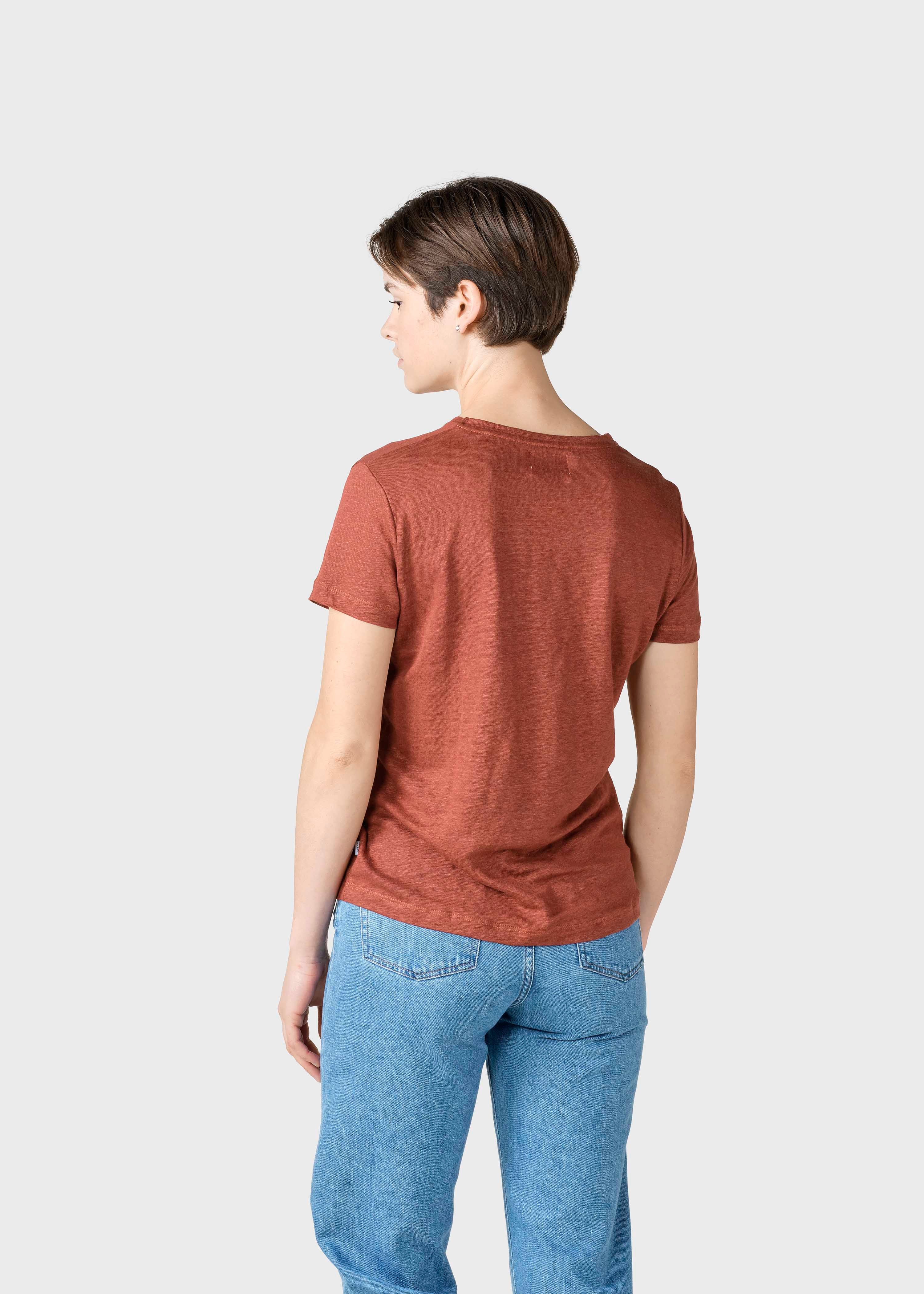 T-Shirt femme en lin Rikke Terracotta