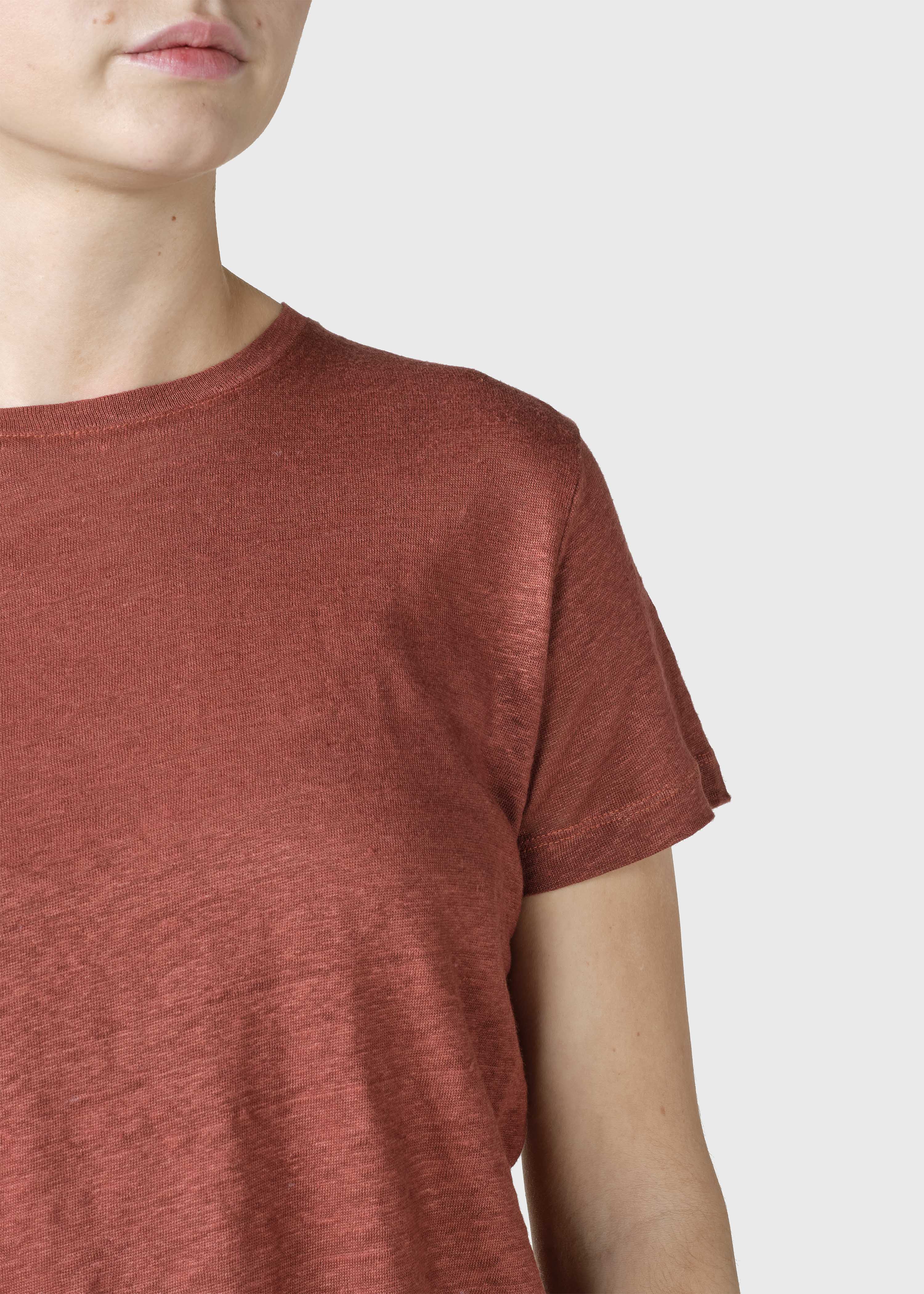 T-Shirt femme en lin Rikke Terracotta