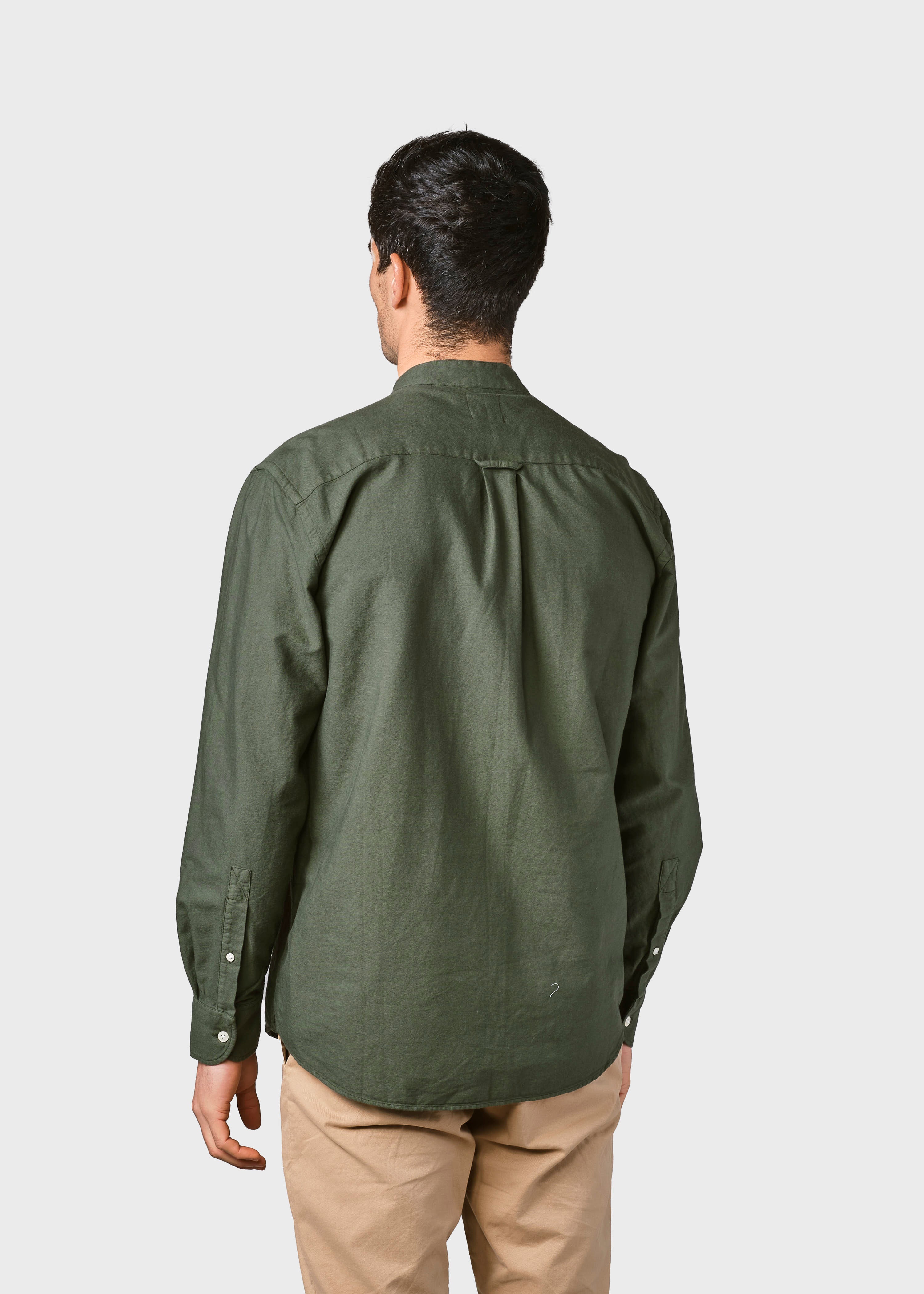 Mandarin collar shirt Simon Olive