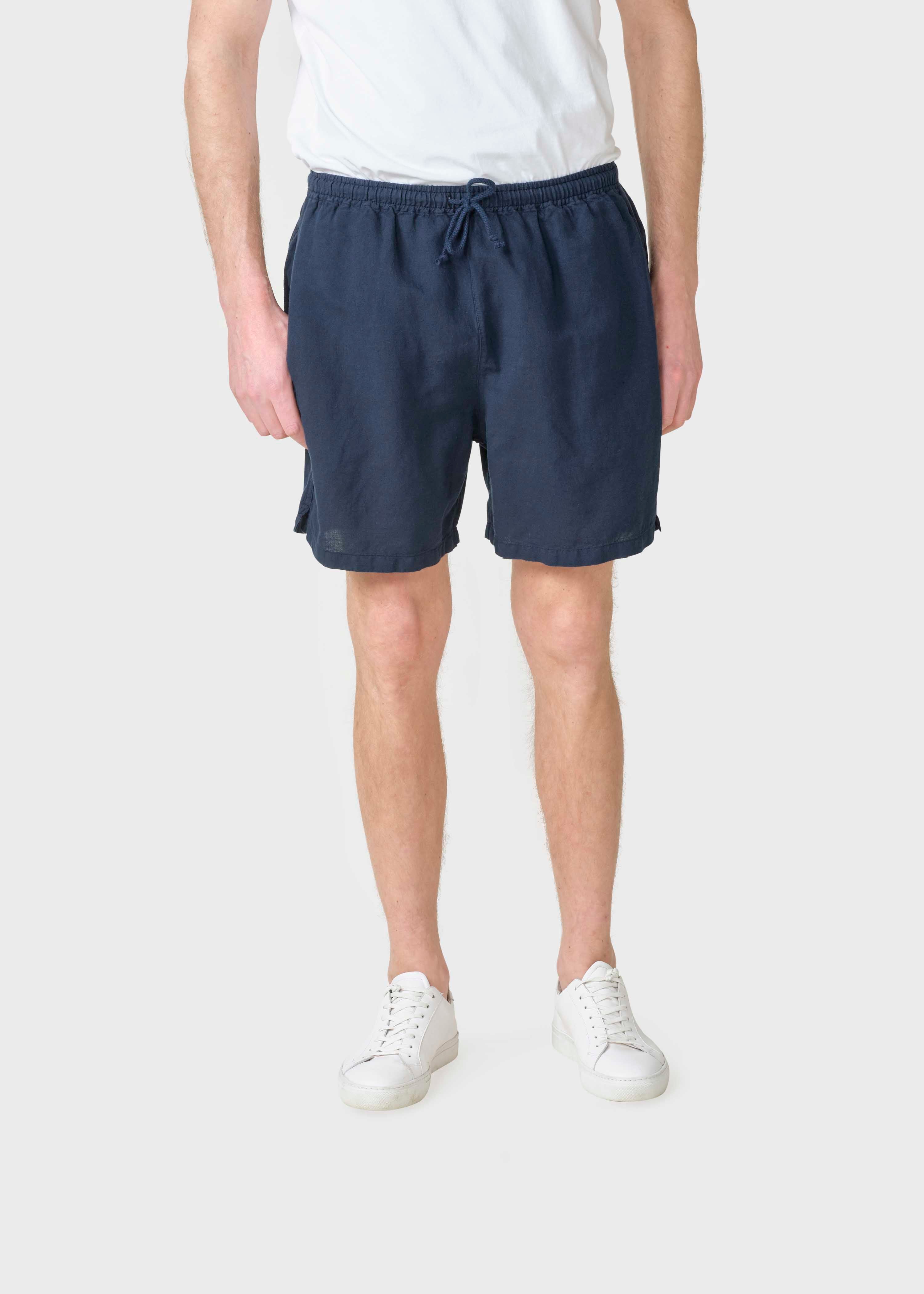 Bertram Navy Linen Shorts