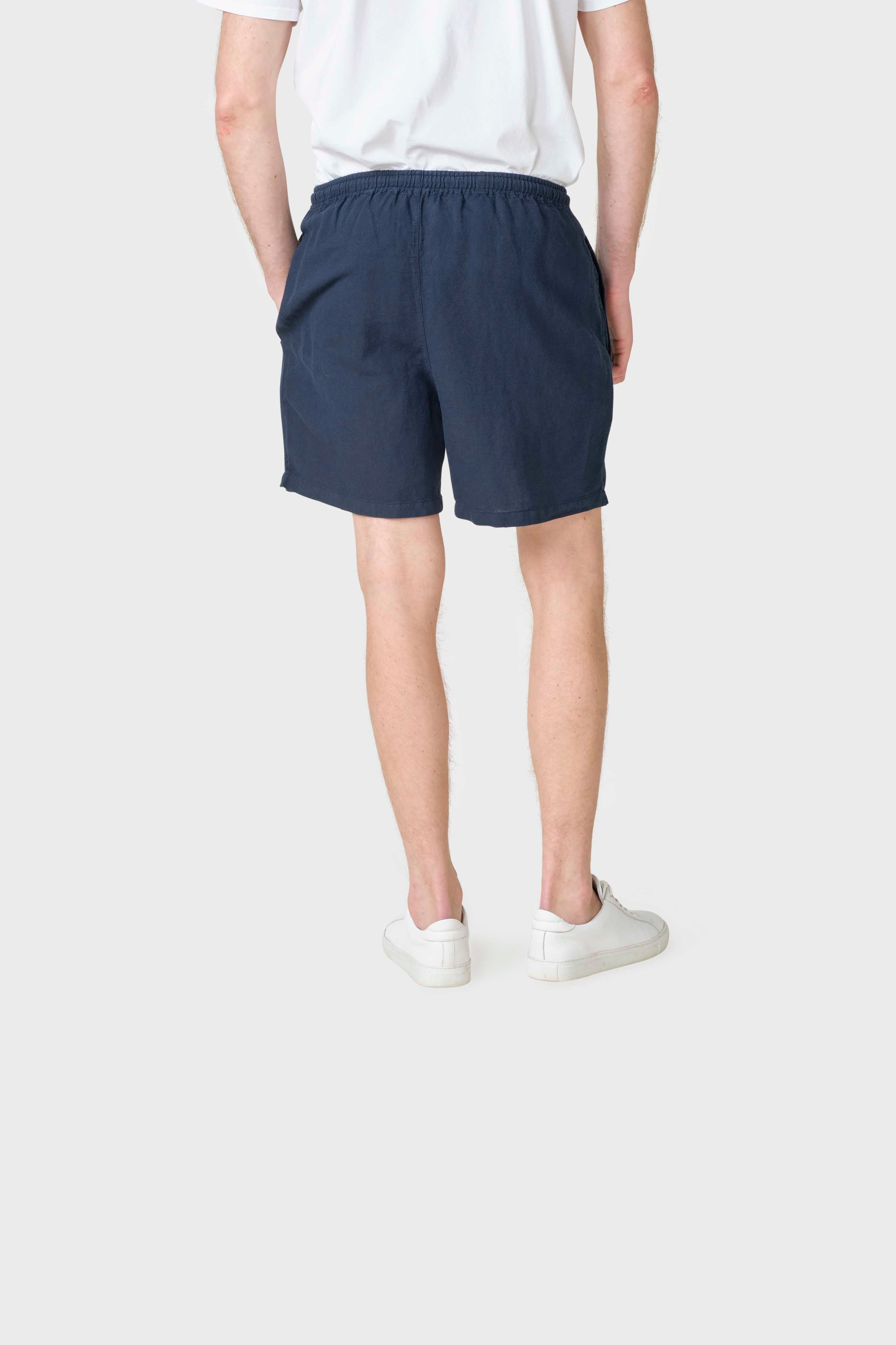 Bertram Navy Linen Shorts
