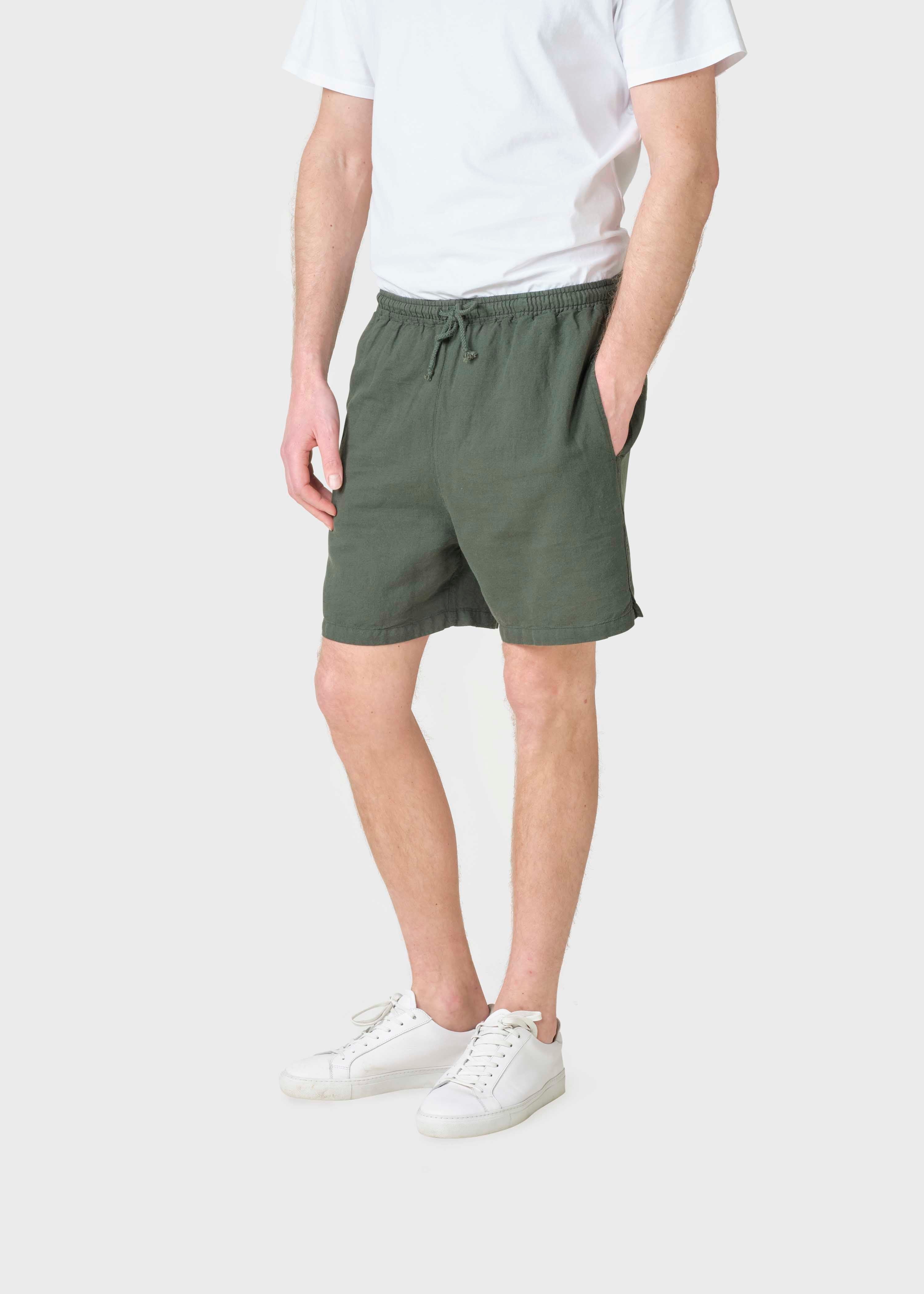 Bertram Olive Casual linen shorts