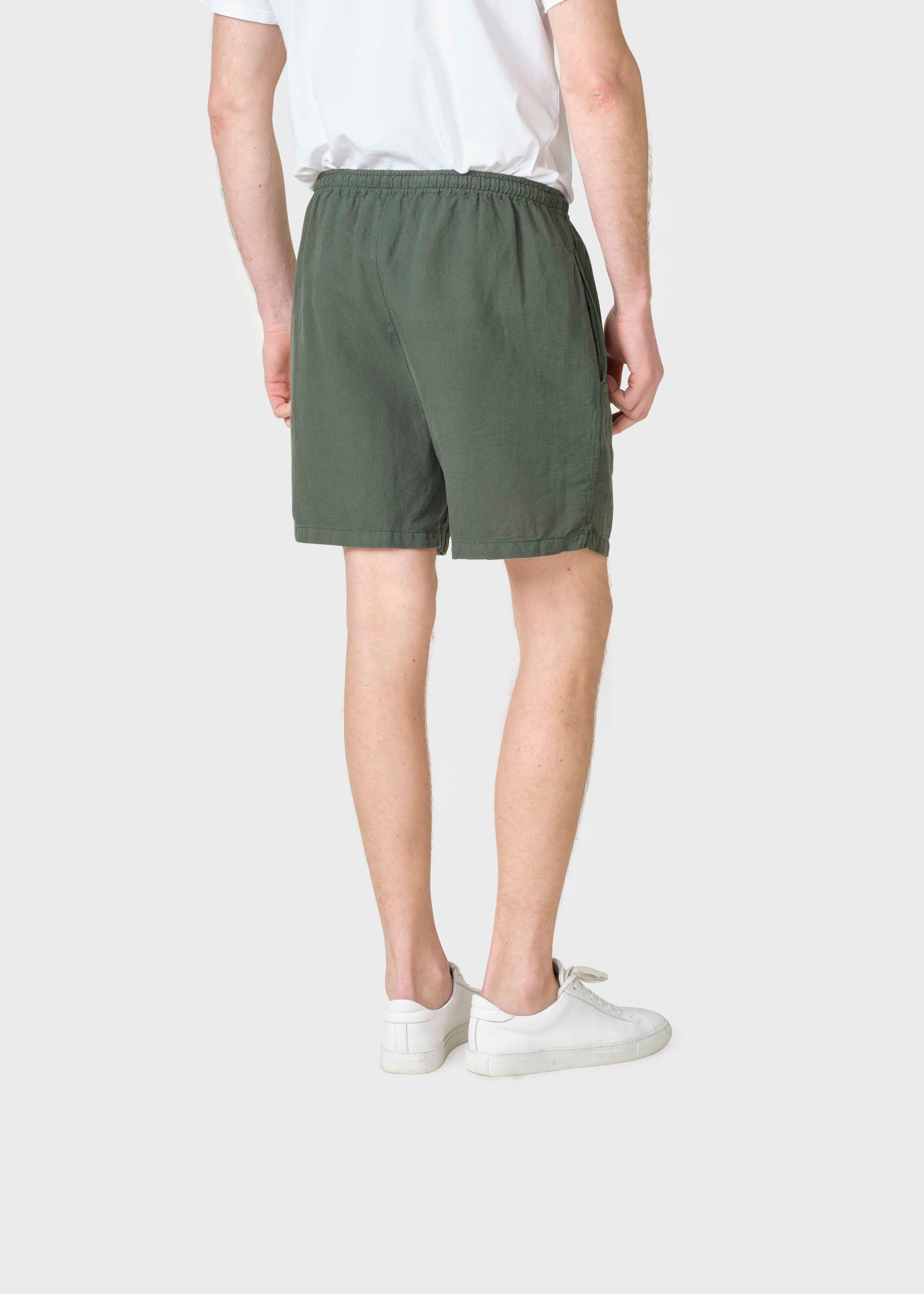 Bertram Olive Casual linen shorts