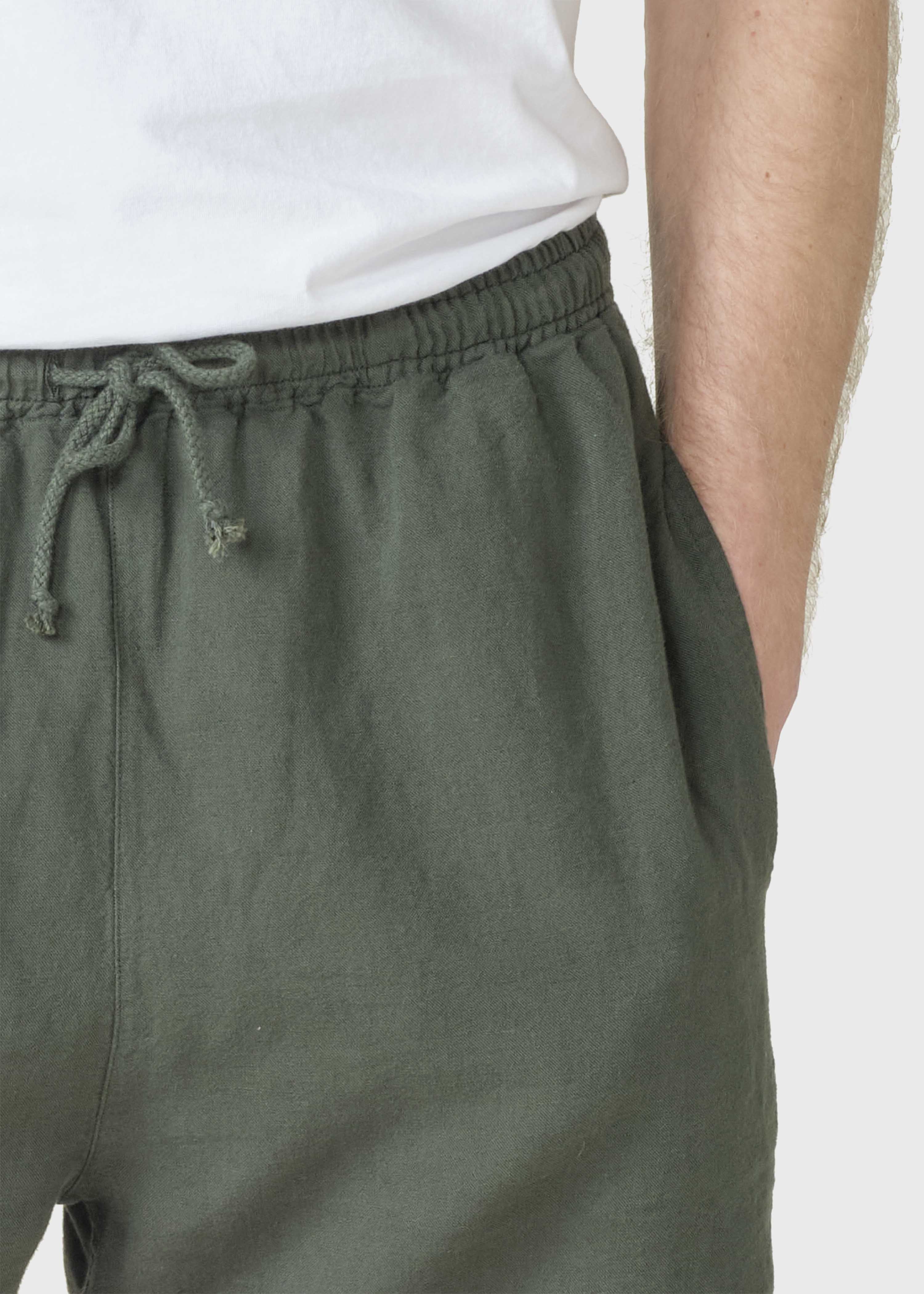 Bertram Olive Casual linen shorts