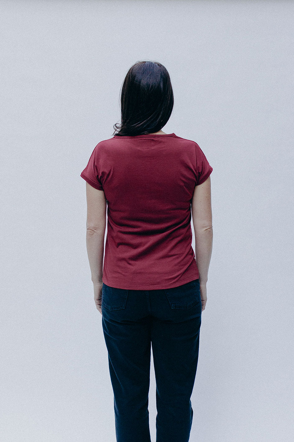 T-shirt recyclé Mme Mésange Grenat