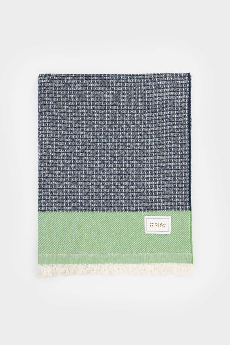 Linge de plage Waffle bleu