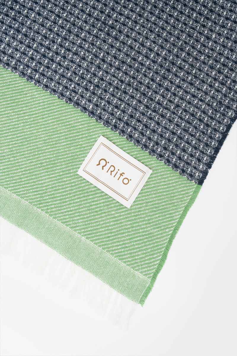 Linge de plage Waffle bleu