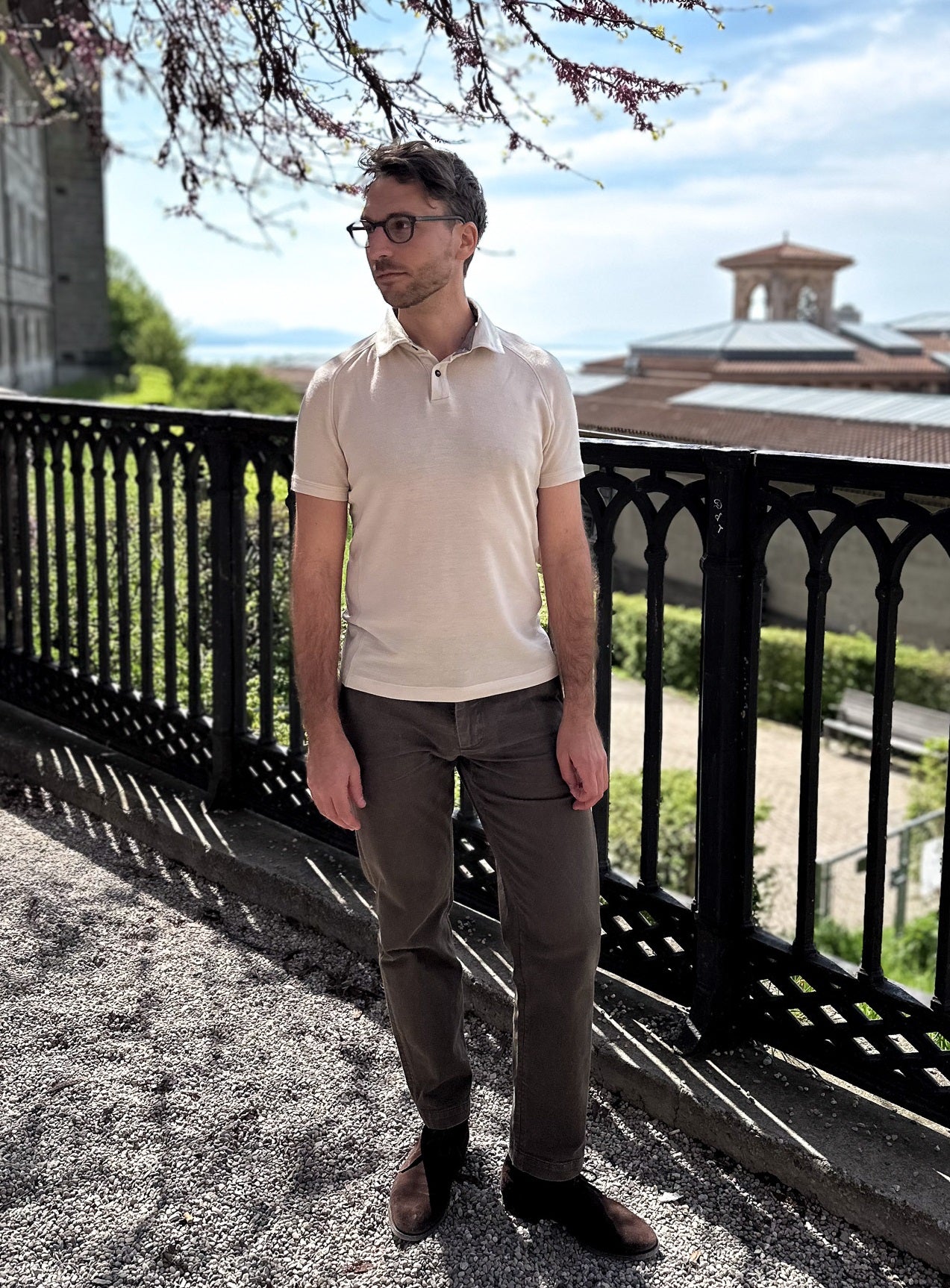 Slim Herren Poloshirt Beige