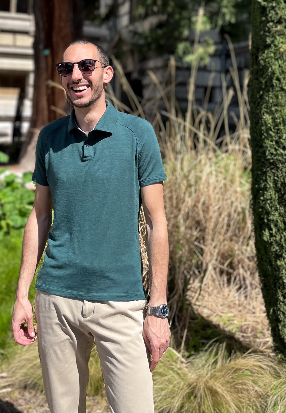 Regular Poloshirt Grün