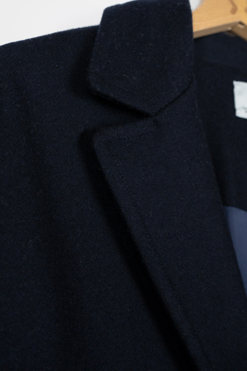 Manteau long en laine recyclée MARA marine