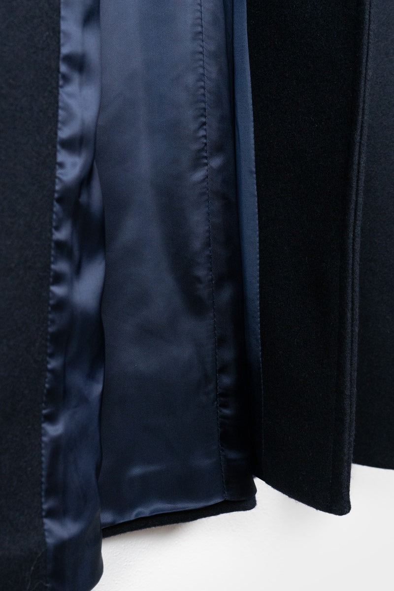 Manteau long en laine recyclée MARA marine