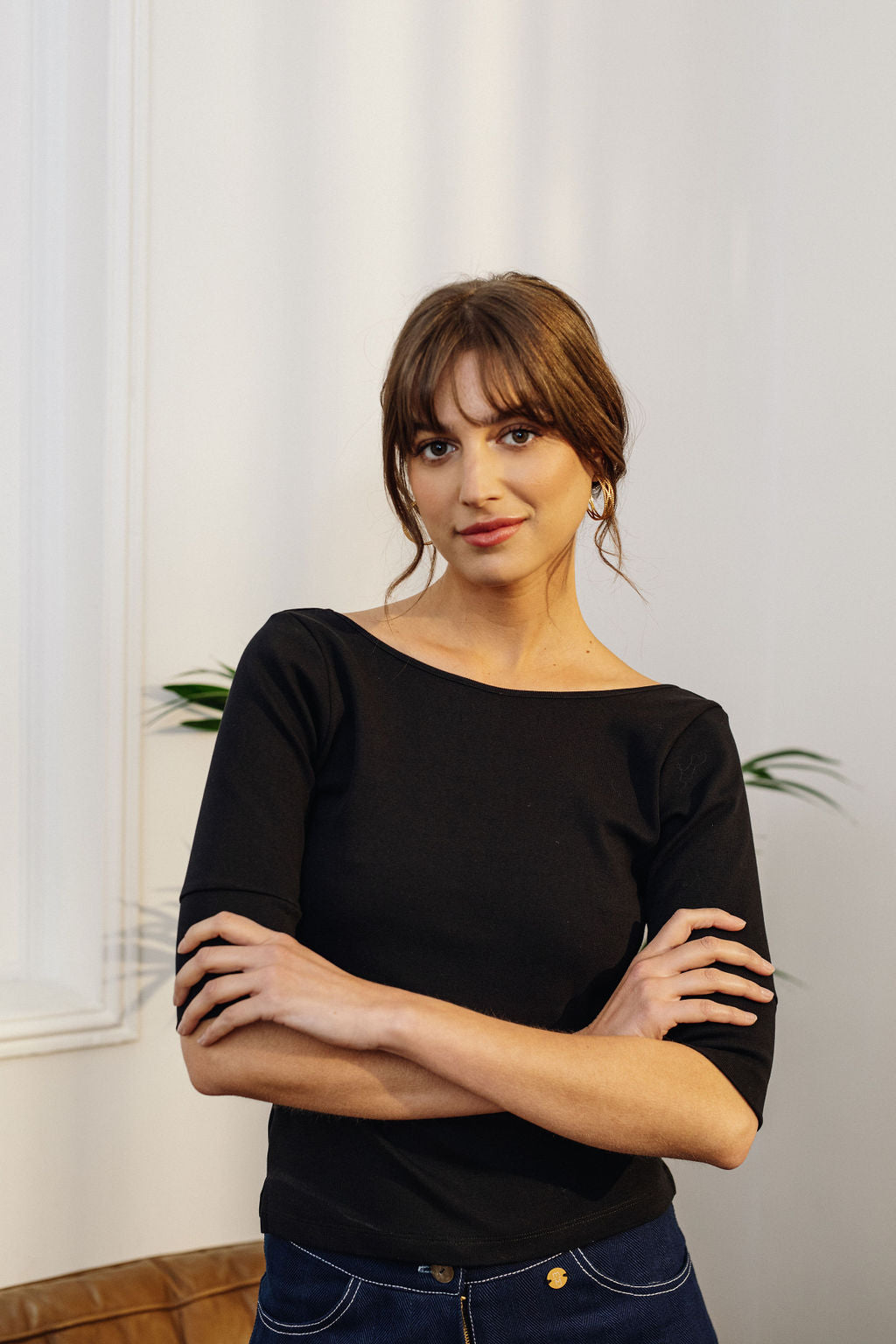 Top Manches Courtes Lara Noir