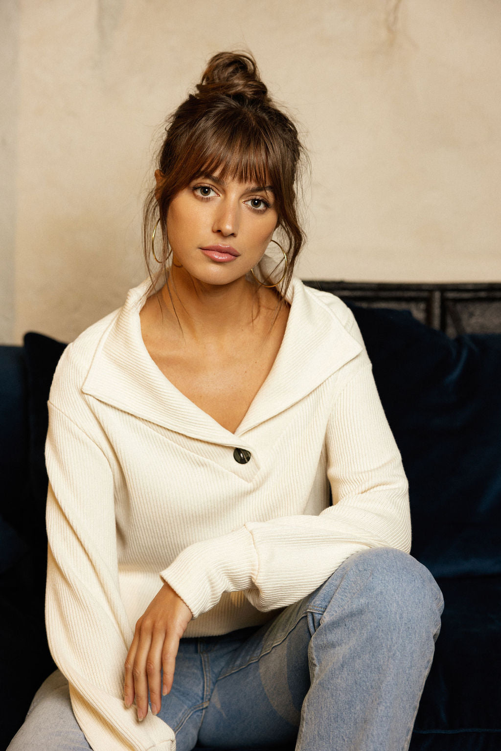 Pull écru Femme Denise