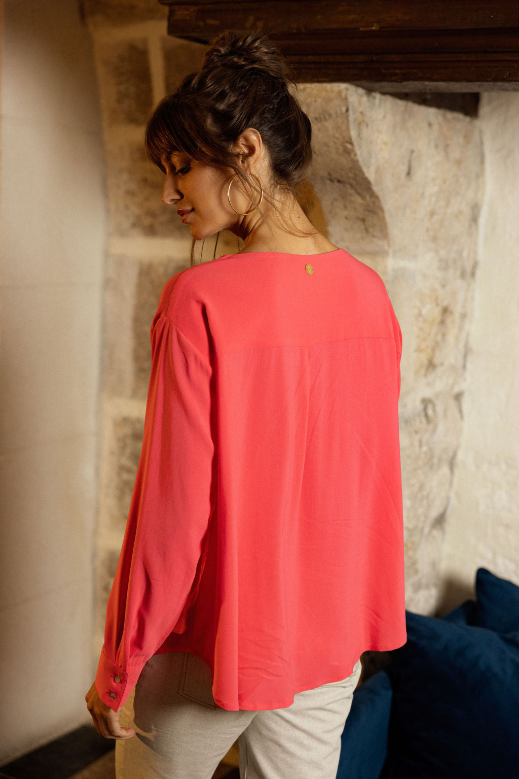 Chemise Femme Oversize fuchsia Elvira