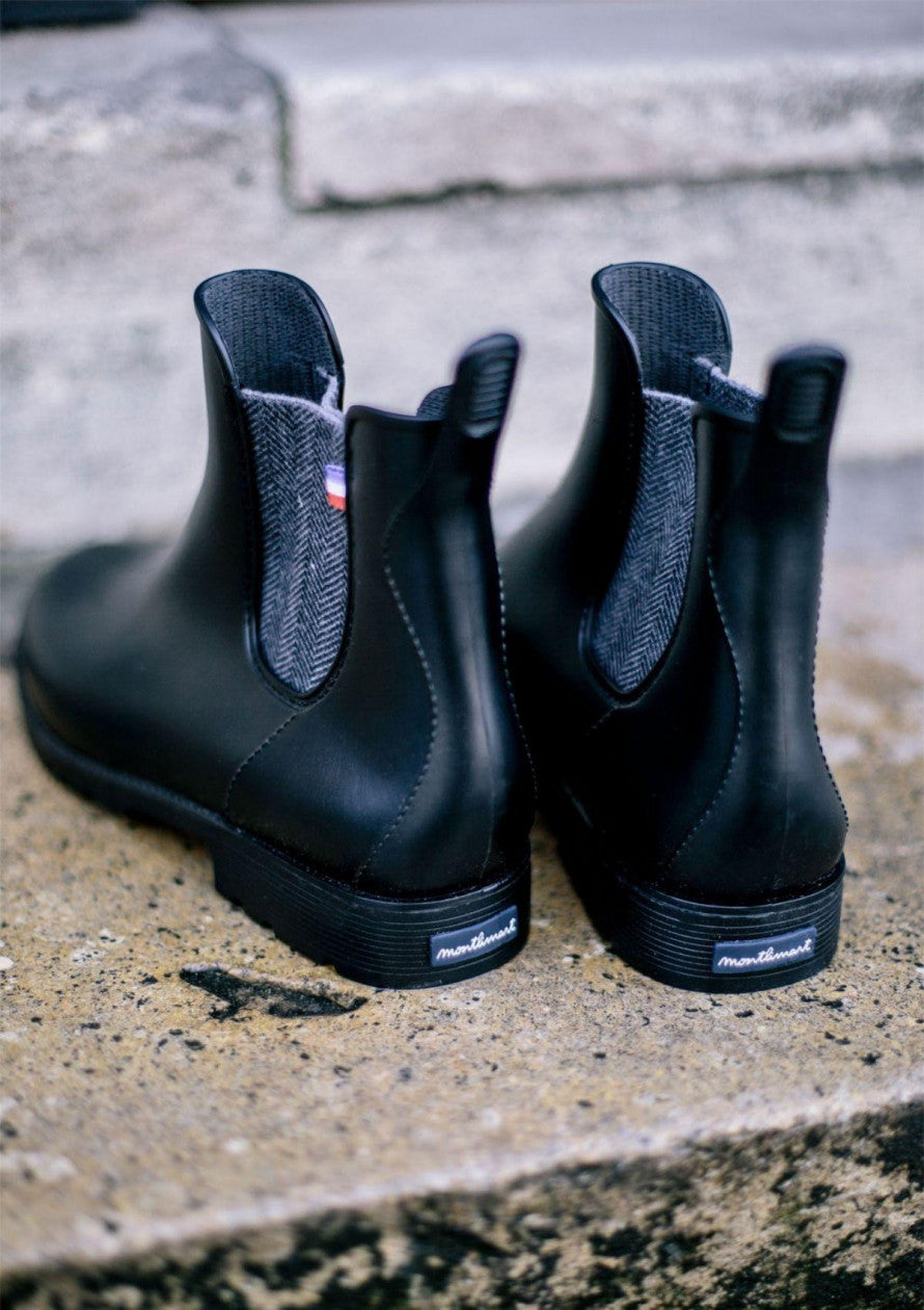 Schwarze Regen-Boots Montpluie Chevrons