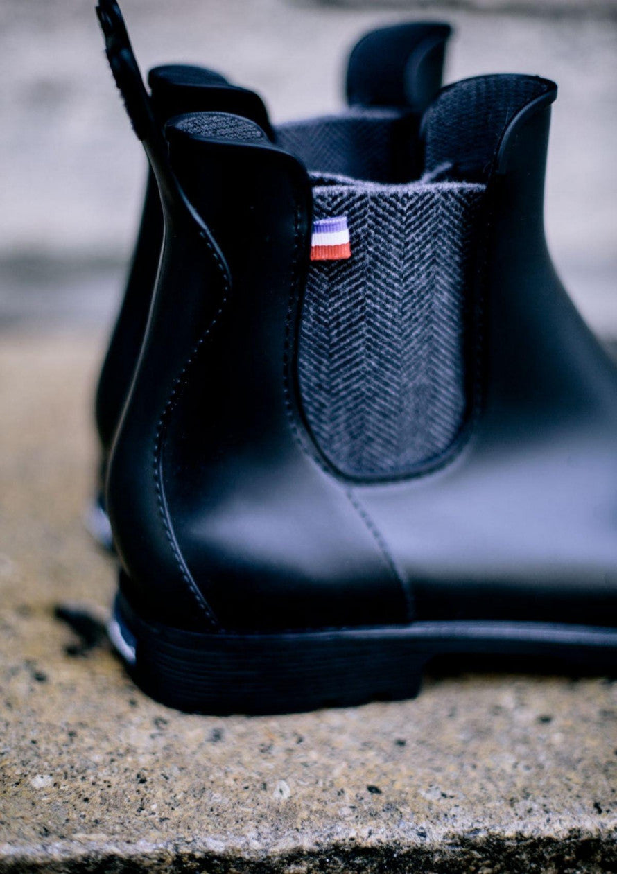 Schwarze Regen-Boots Montpluie Chevrons