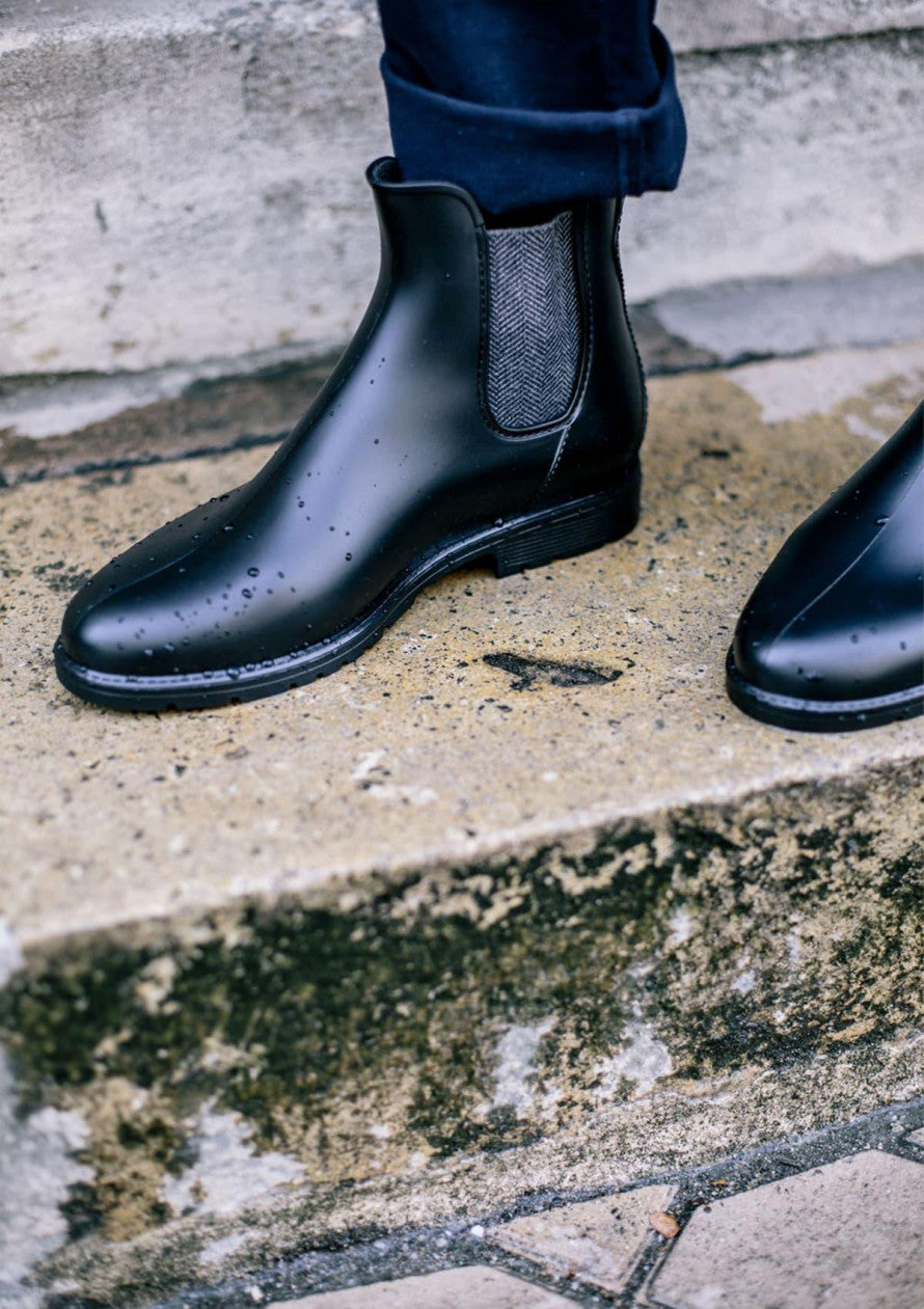 Boots de pluie noires Montpluie Chevrons Montlimart